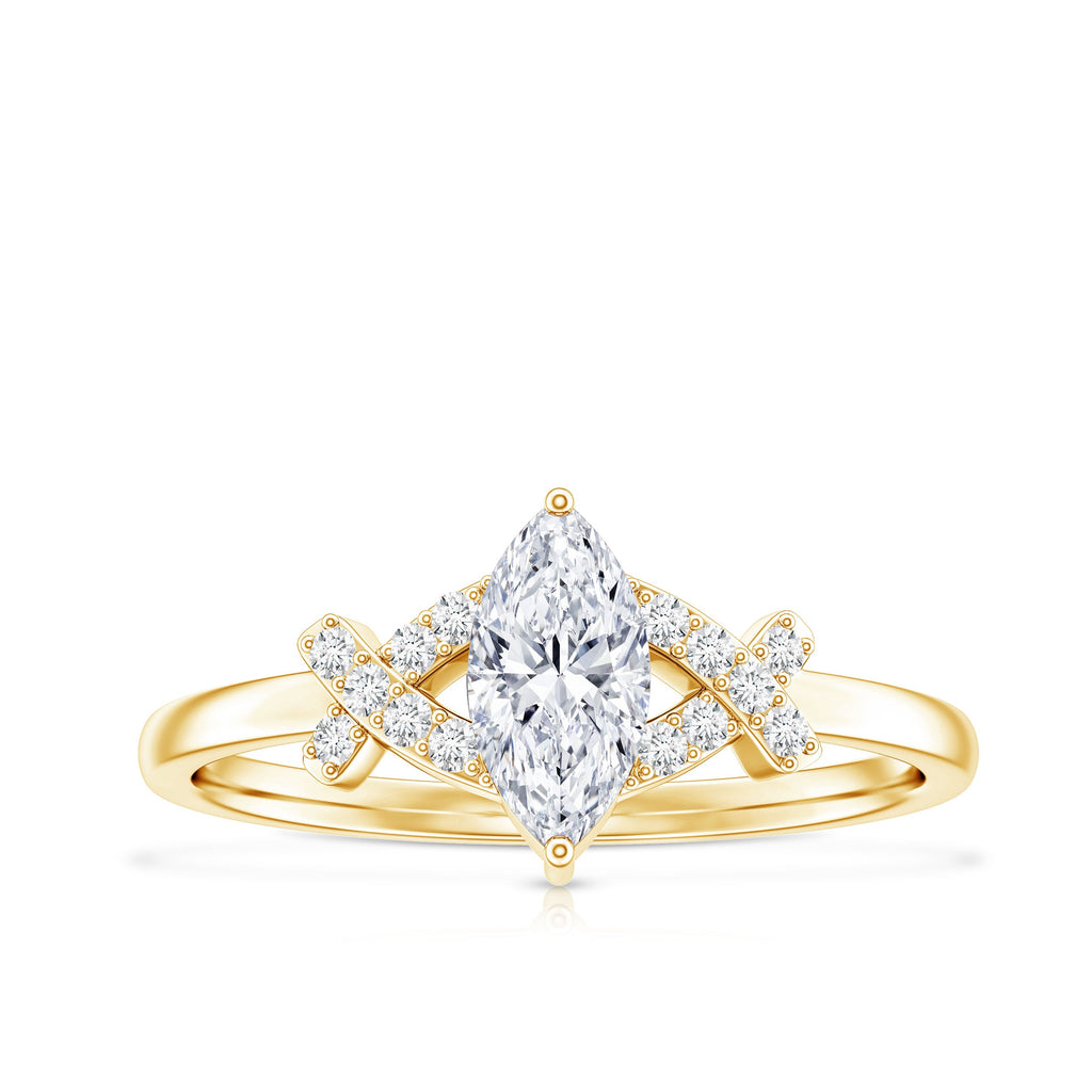 Certified Moissanite Marquise Engagement Ring for Women