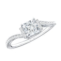 Princess Cut Moissanite Bypass Engagement Ring for Women