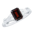 Real 2 Carat Garnet Designer Engagement Ring with Diamond