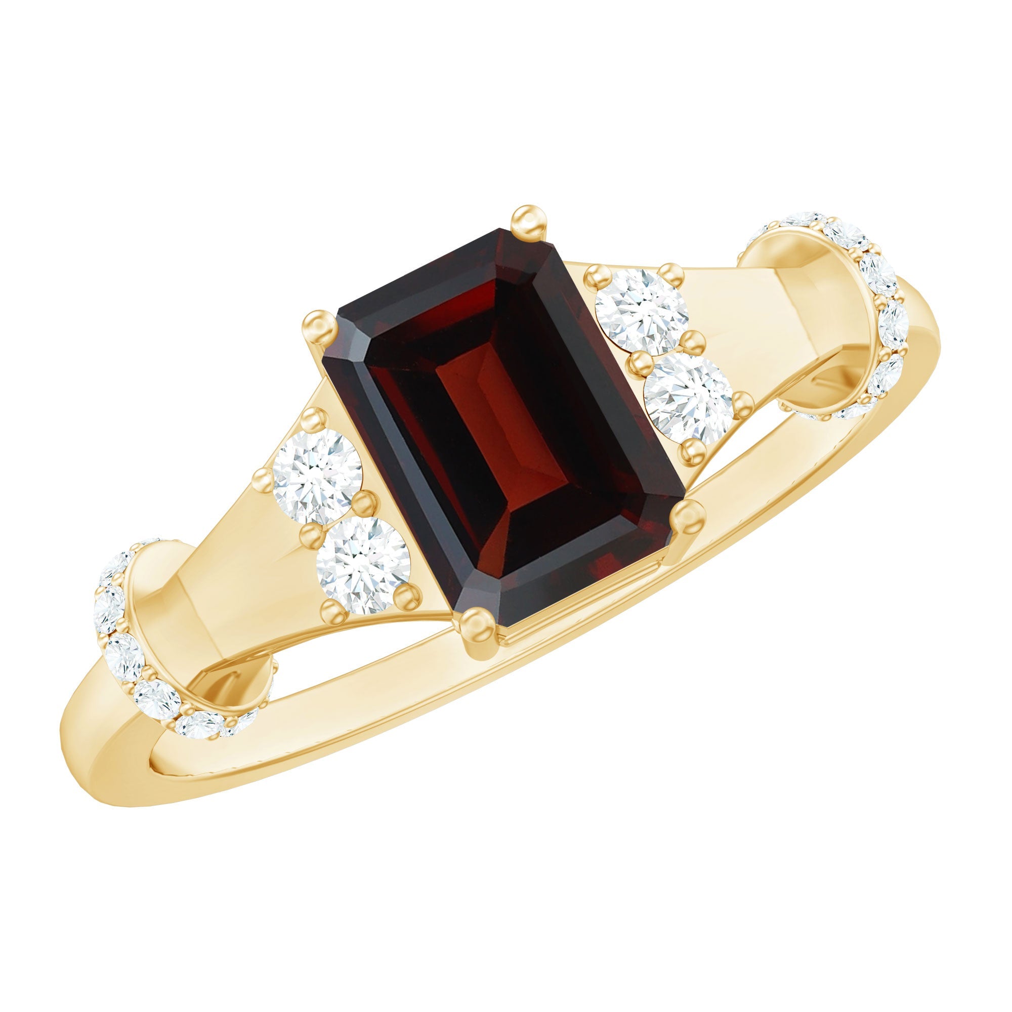 Real 2 Carat Garnet Designer Engagement Ring with Diamond | Rings | Wiccan Center