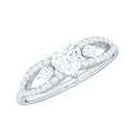 Certified Moissanite Heart Promise Ring with Split Shank