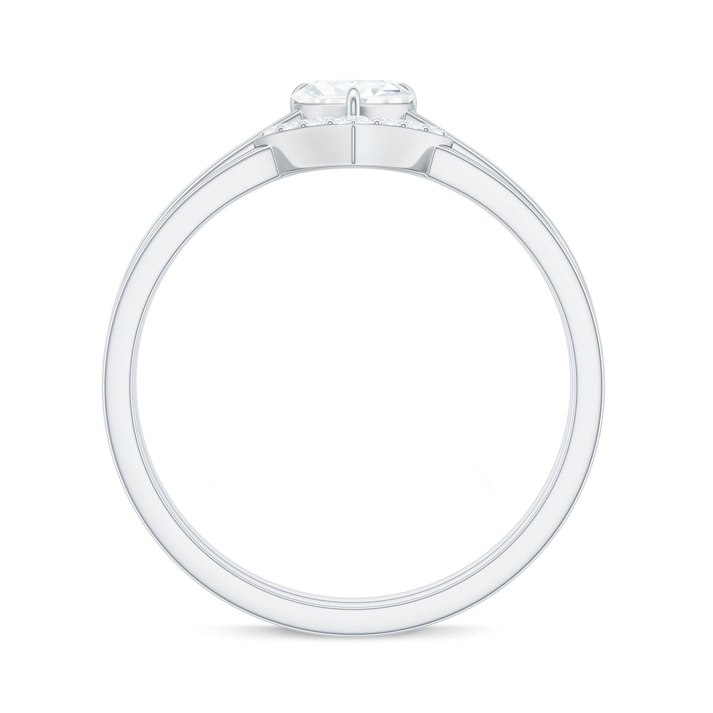 Heart Shaped Moissanite Solitaire Wedding Ring Set for Women