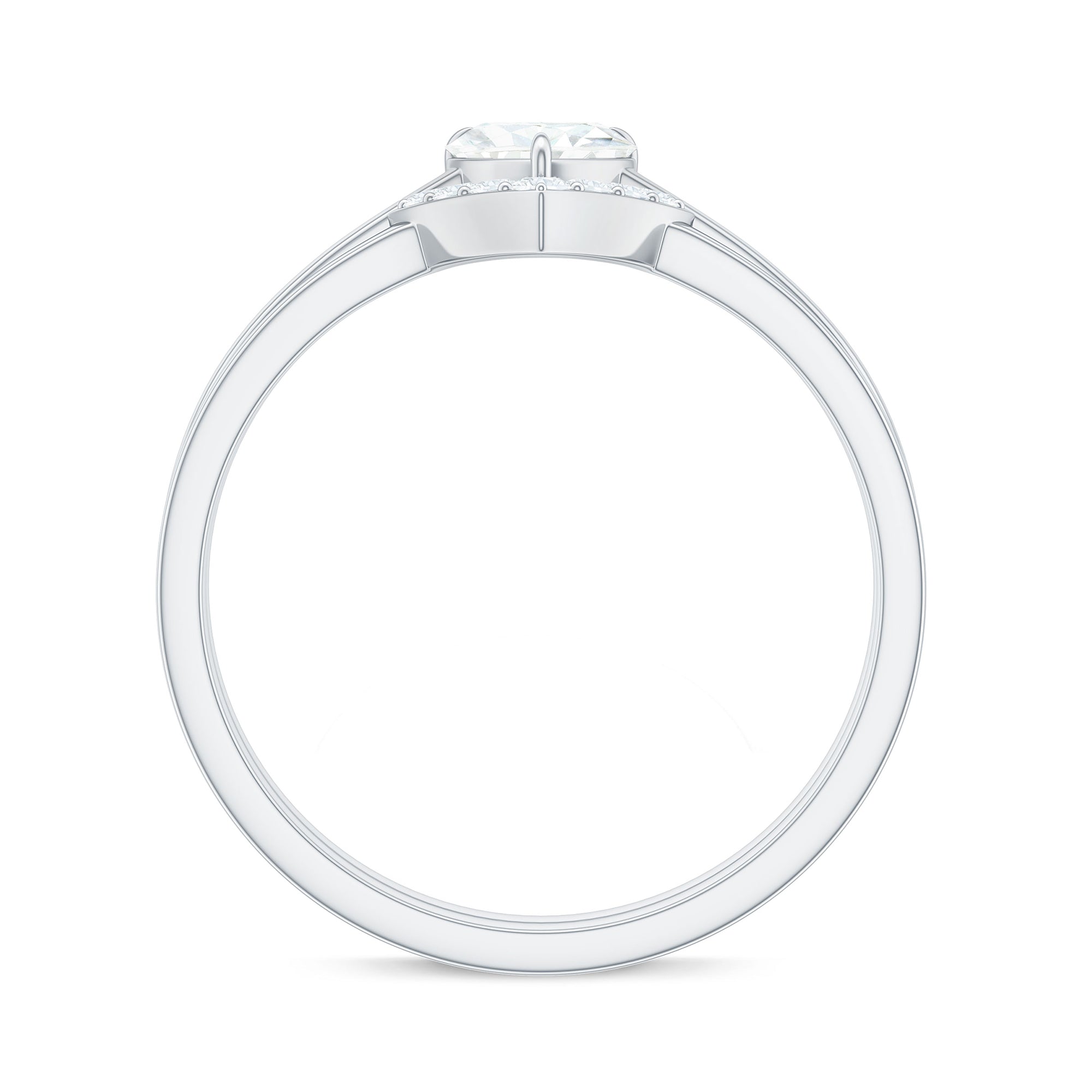 Heart Shaped Moissanite Solitaire Wedding Ring Set for Women