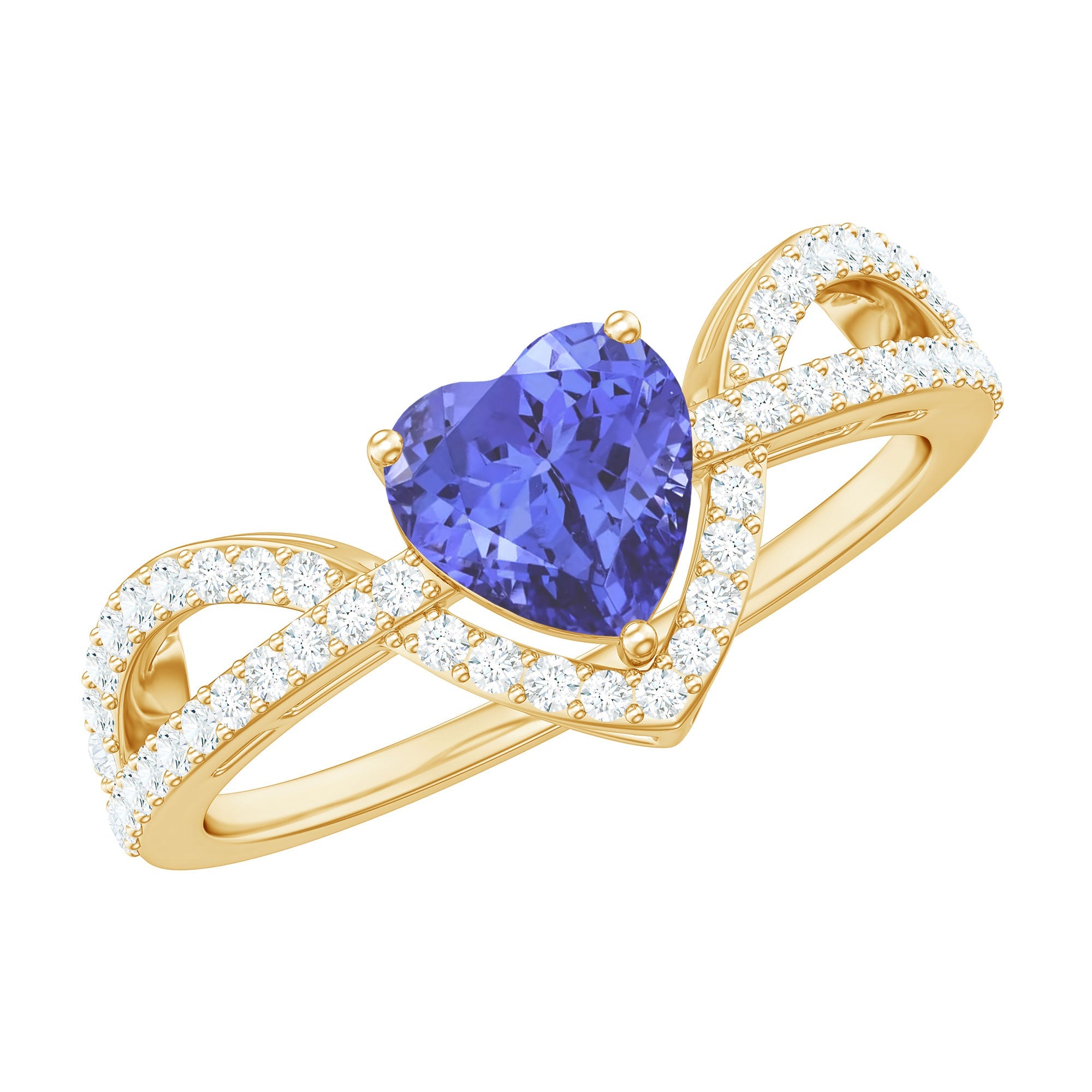 Heart Shape Tanzanite and Diamond Designer Engagement Ring | Rings | Wiccan Center