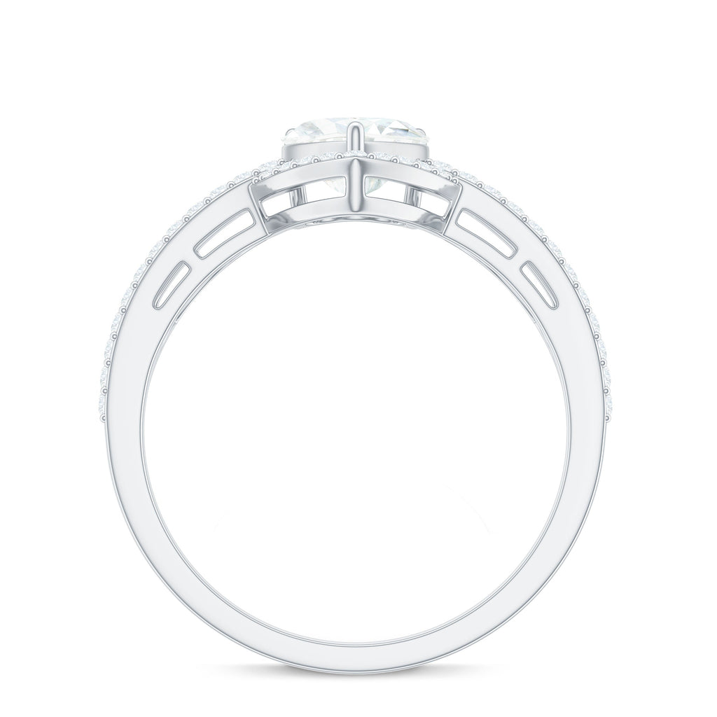 Heart Shaped Moissanite Designer Engagement Ring