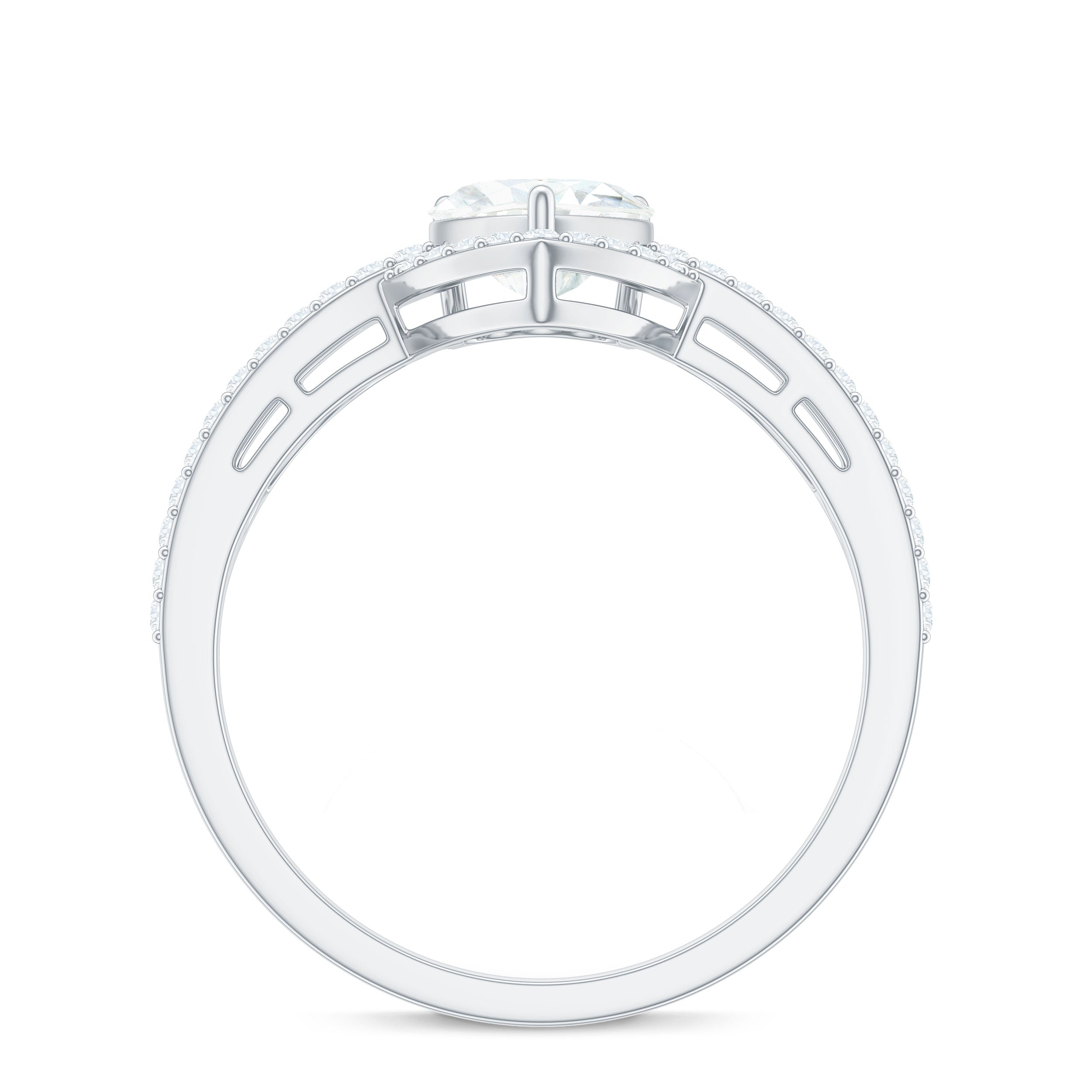 Heart Shaped Moissanite Designer Engagement Ring