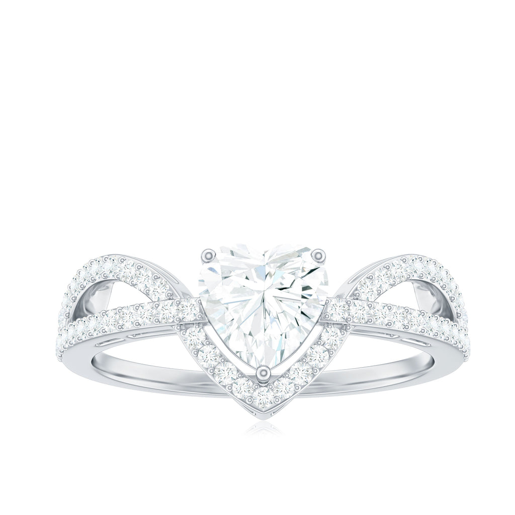 Heart Shaped Moissanite Designer Engagement Ring