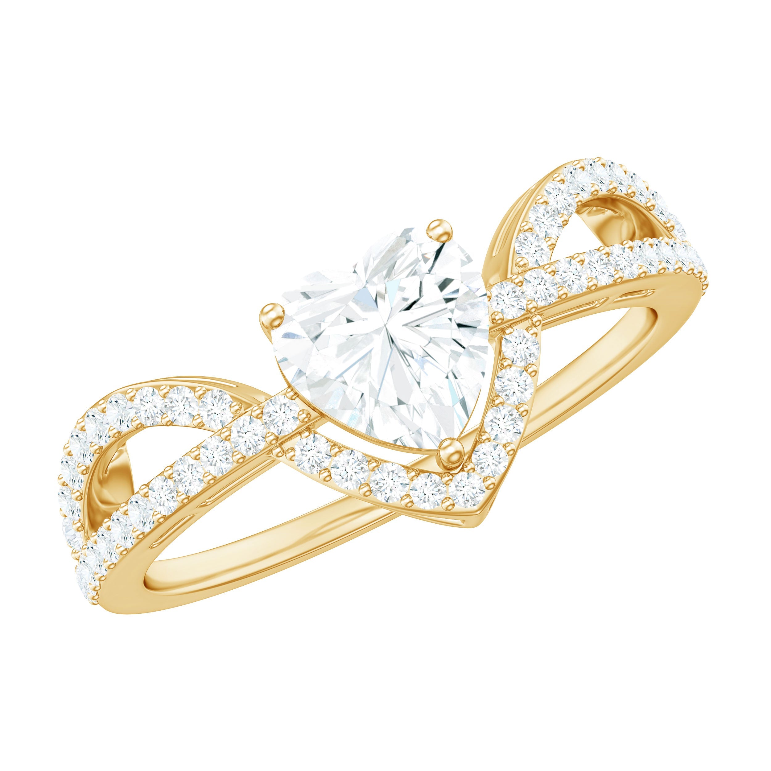 Heart Shaped Moissanite Designer Engagement Ring | Rings | Wiccan Center