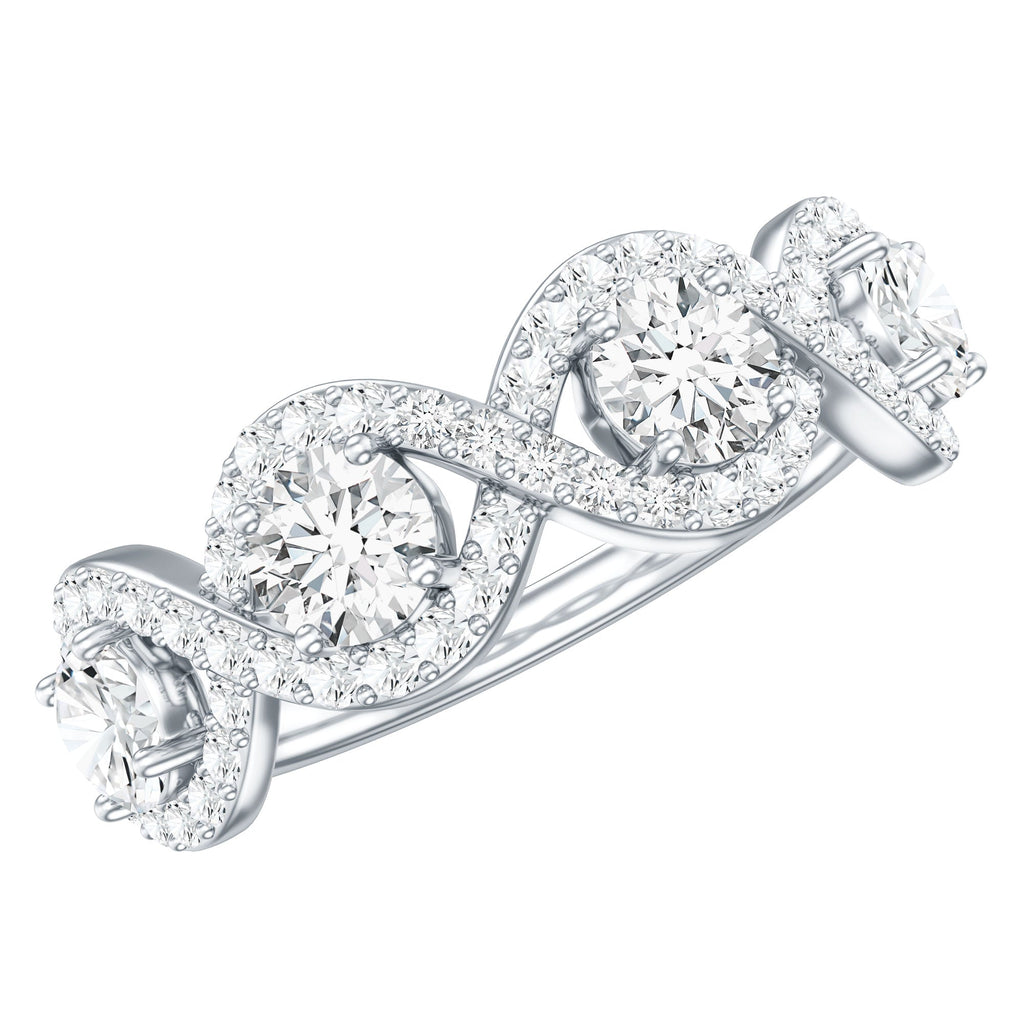 Round Moissanite Infinity Wedding Band Ring