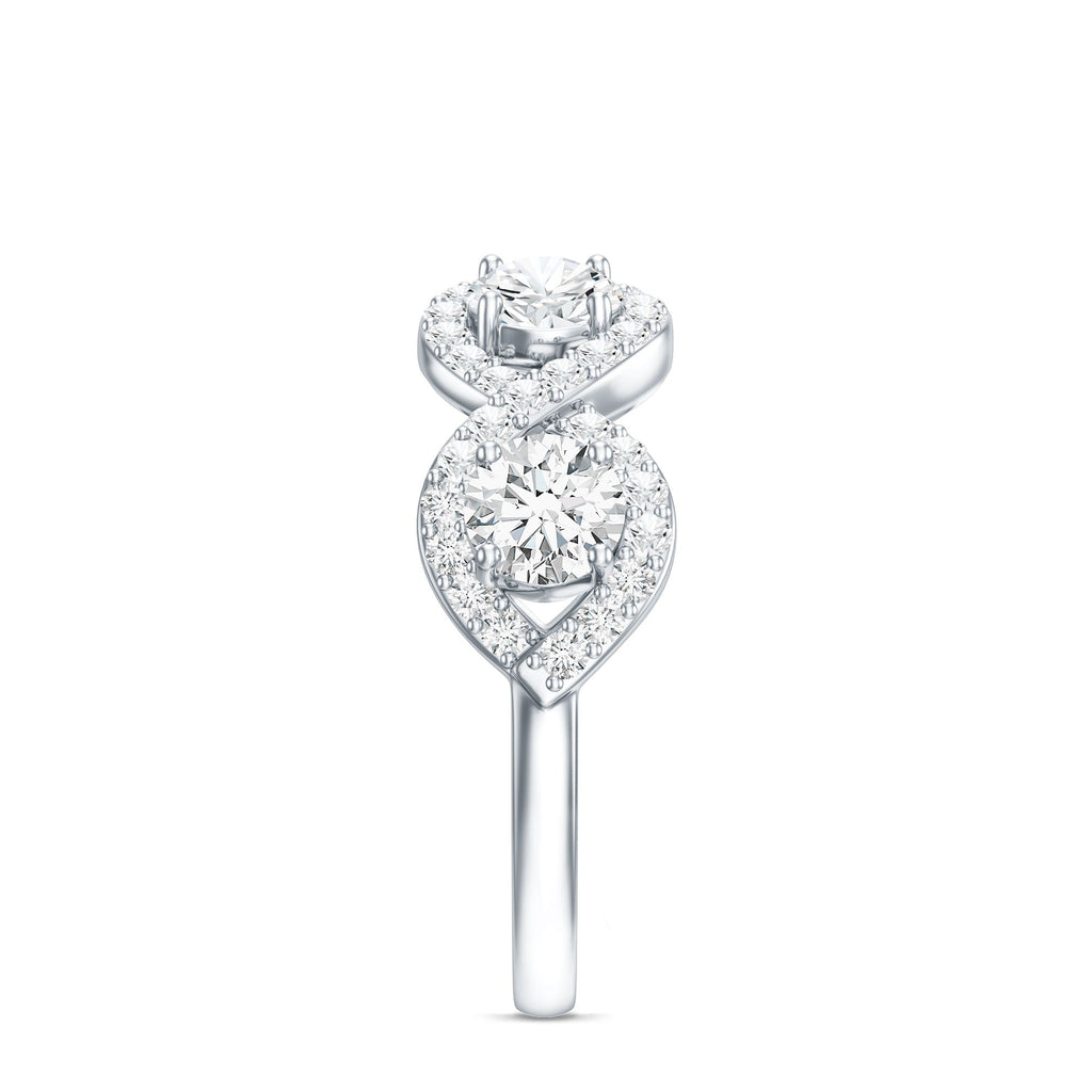 Round Moissanite Infinity Wedding Band Ring