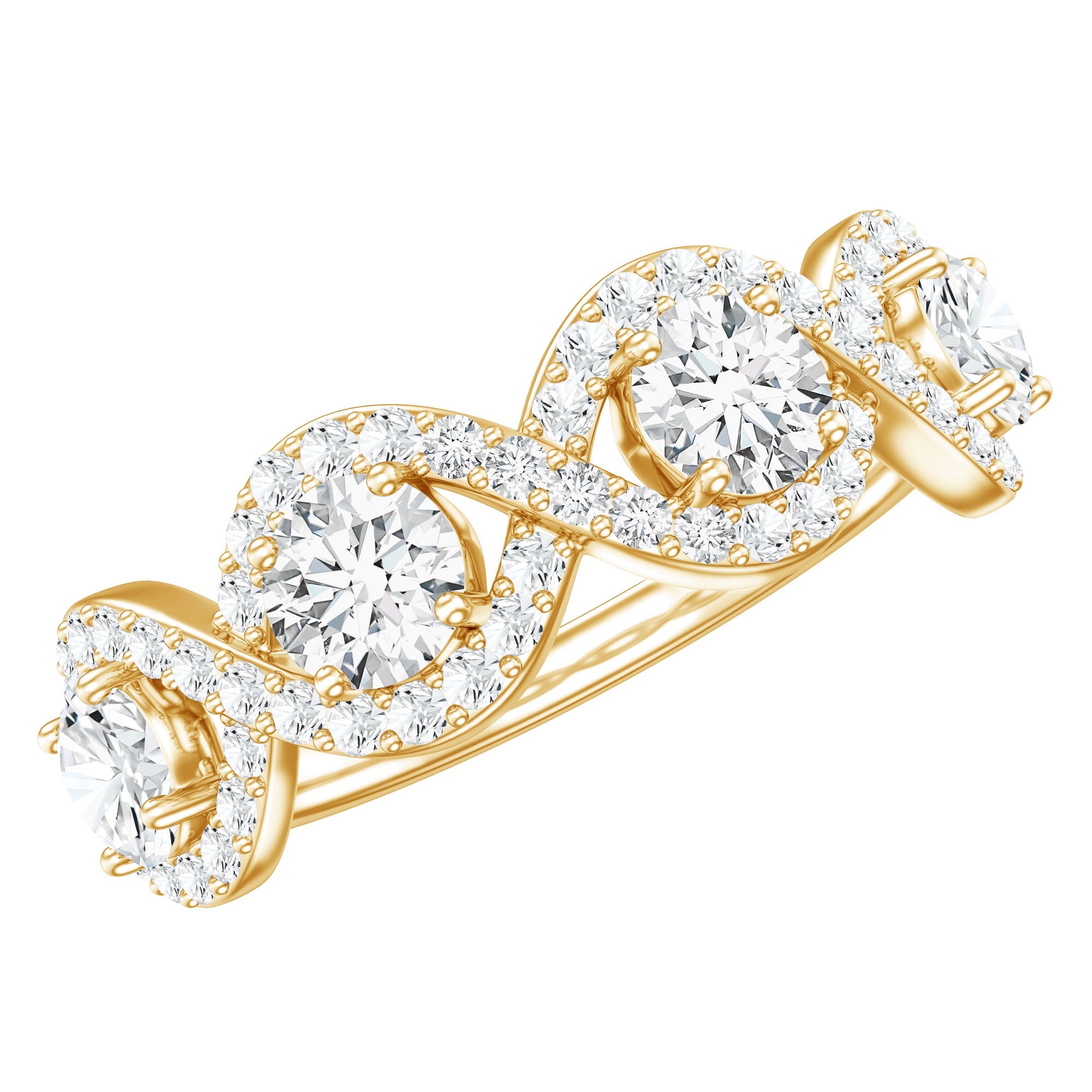 Round Moissanite Infinity Wedding Band Ring | Rings | Wiccan Center