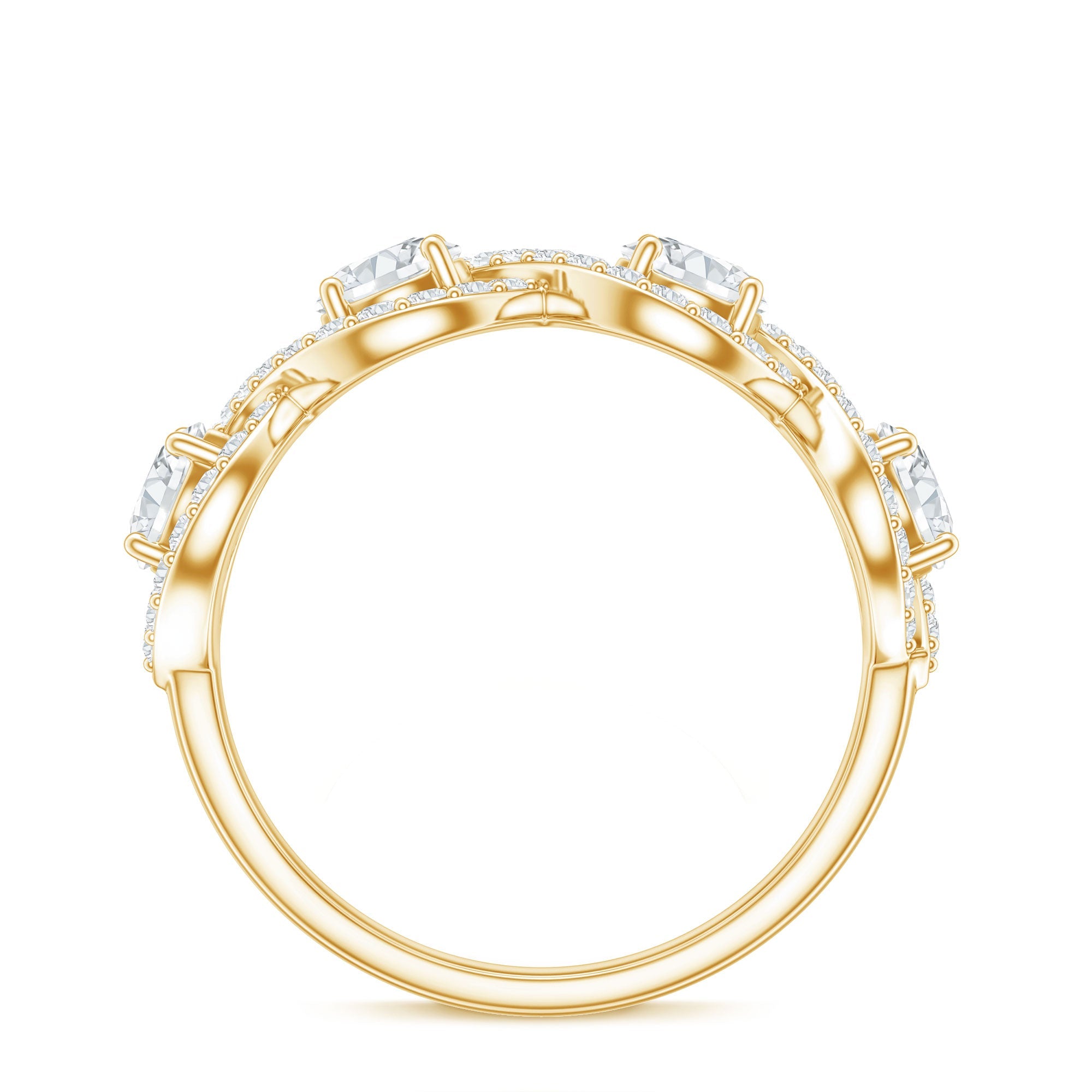 Round Moissanite Infinity Wedding Band Ring