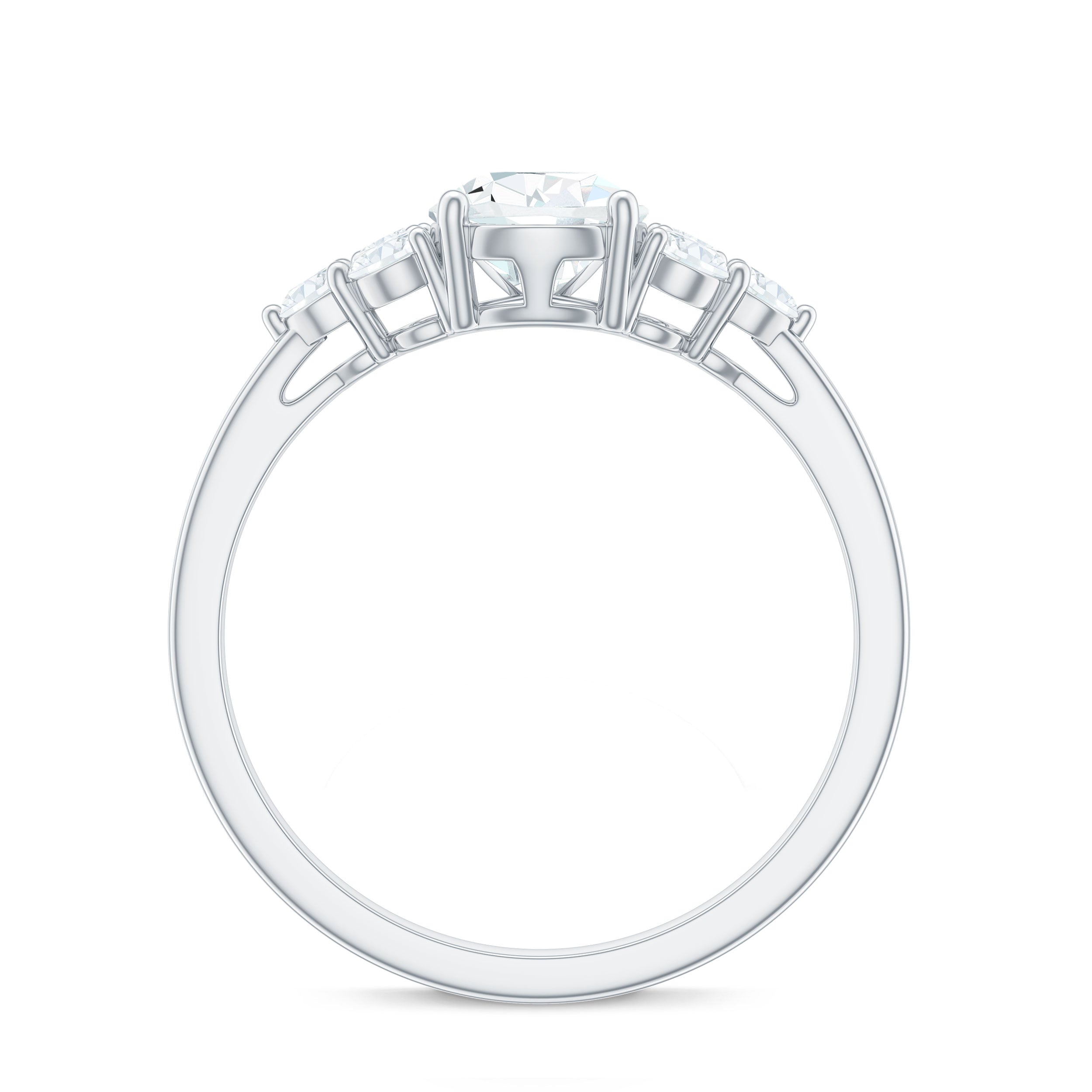 Certified 1.3 Carat Moissanite Pear Engagement Ring with Trio