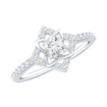 Certified Moissanite Floral Engagement Ring For Her
