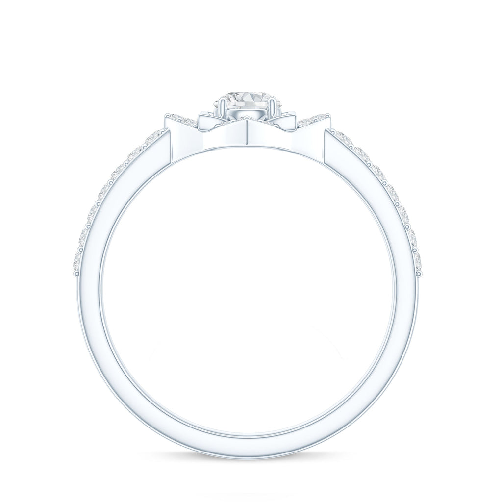 Certified Moissanite Floral Engagement Ring For Her