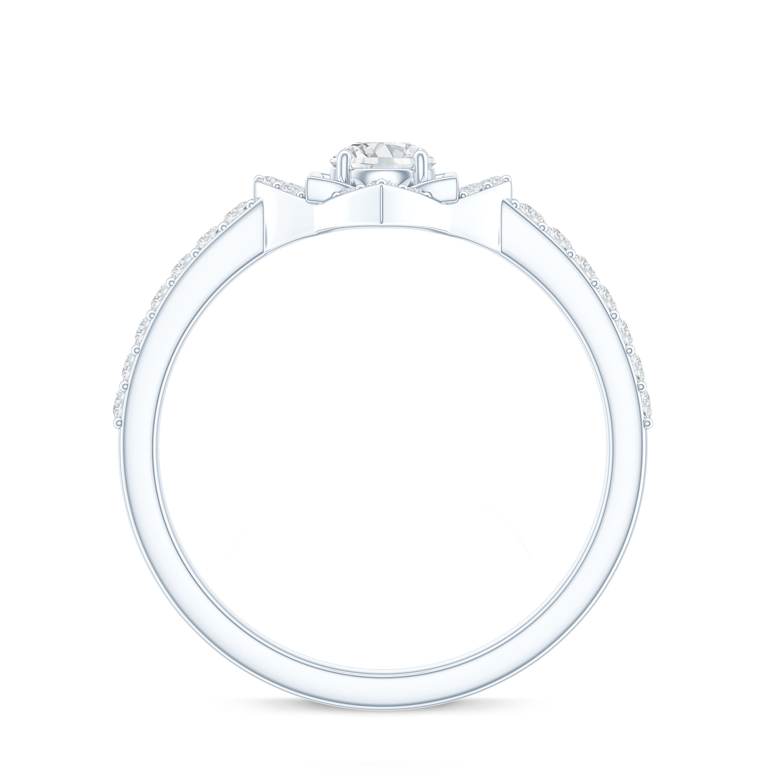 Certified Moissanite Floral Engagement Ring For Her