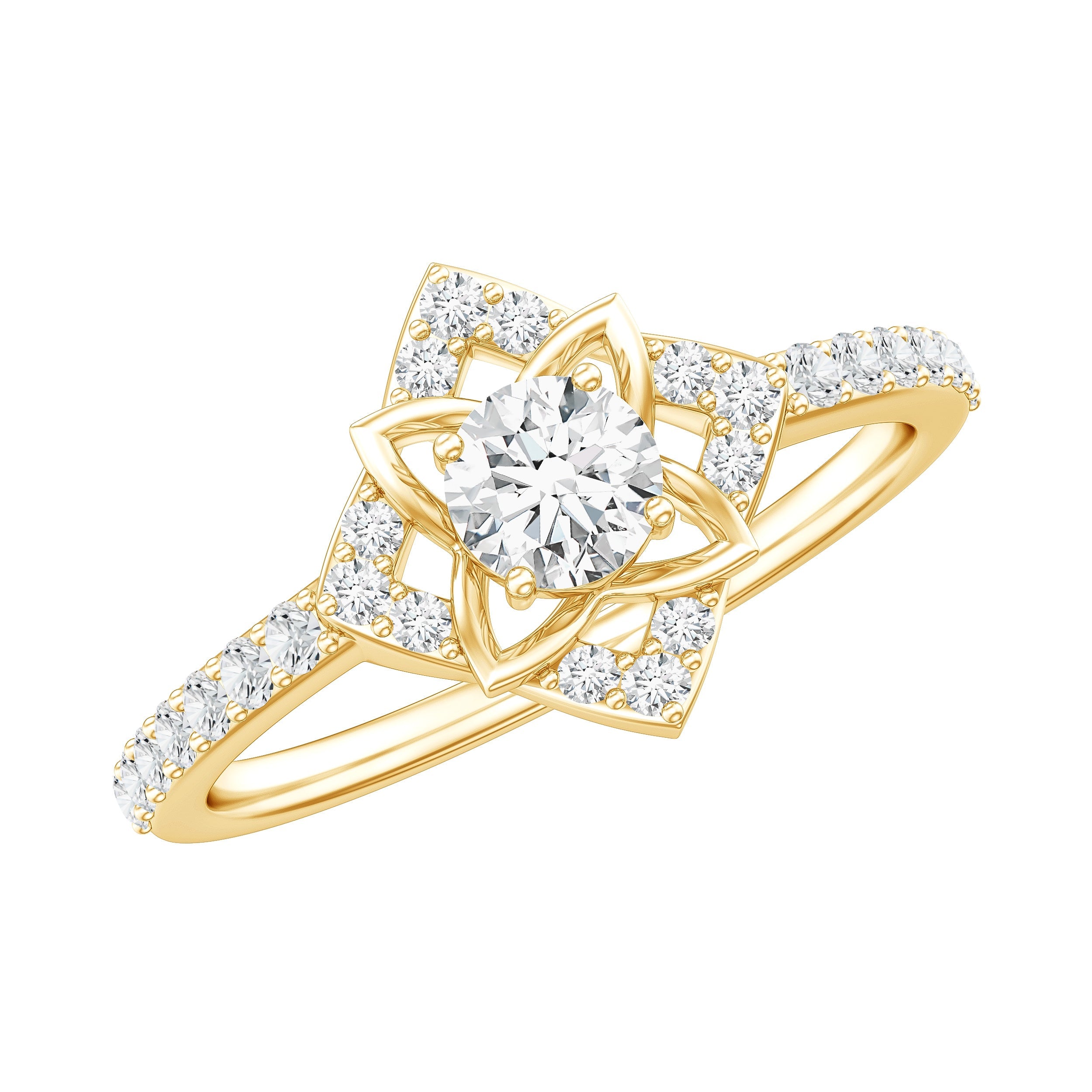 Certified Moissanite Floral Engagement Ring For Her | Rings | Wiccan Center