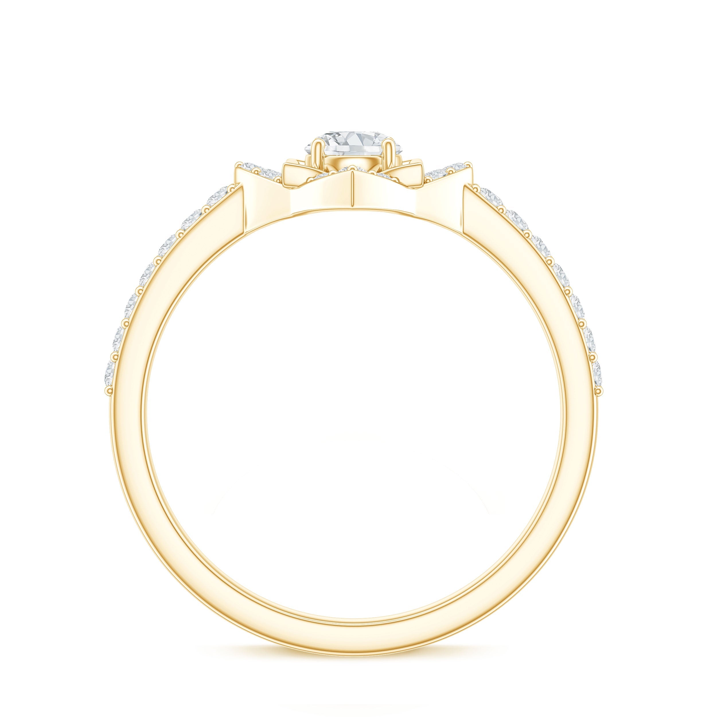 Certified Moissanite Floral Engagement Ring For Her