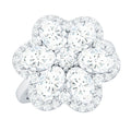 Certified Moissanite Huge Flower Engagement Ring