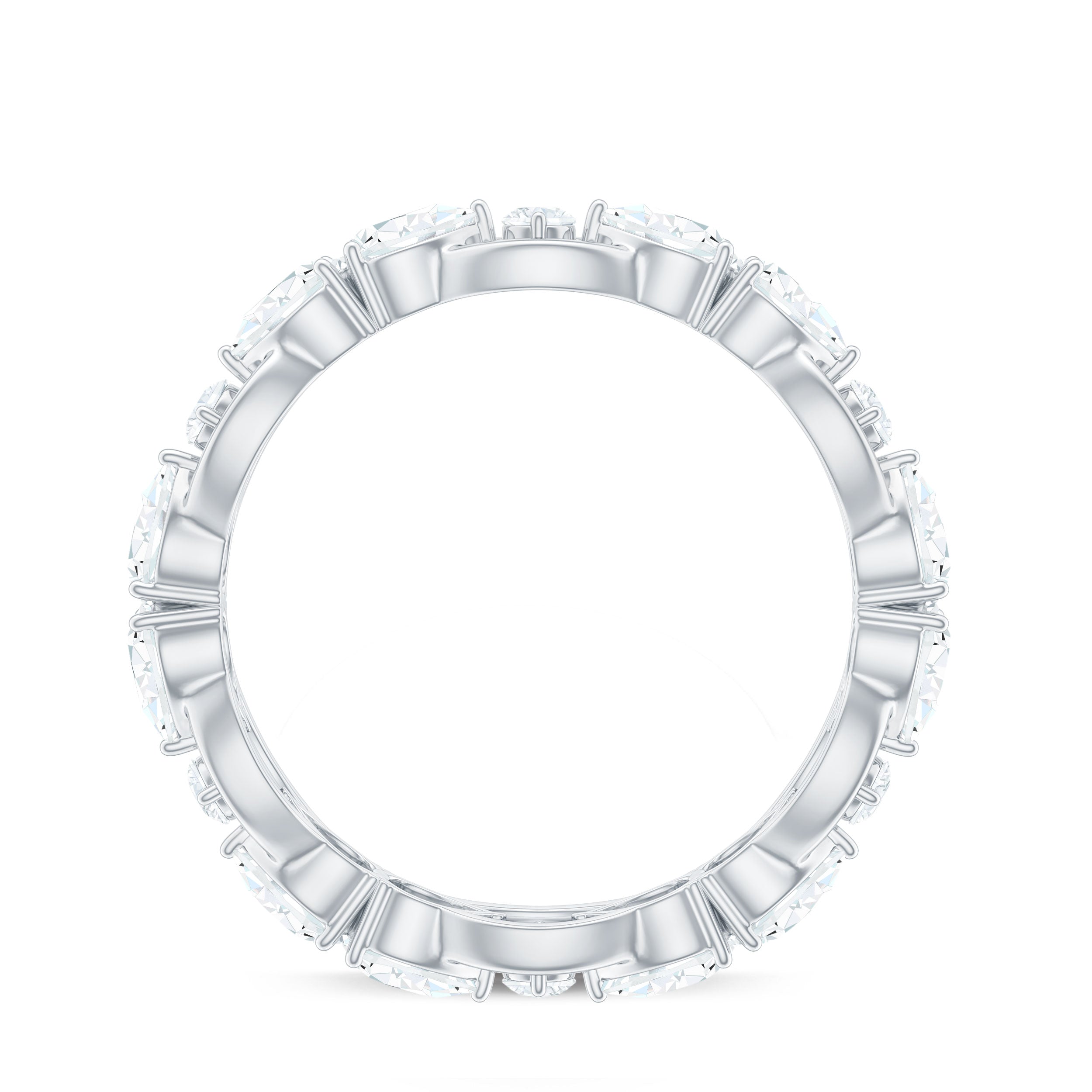 Certified Moissanite Designer Wedding Band