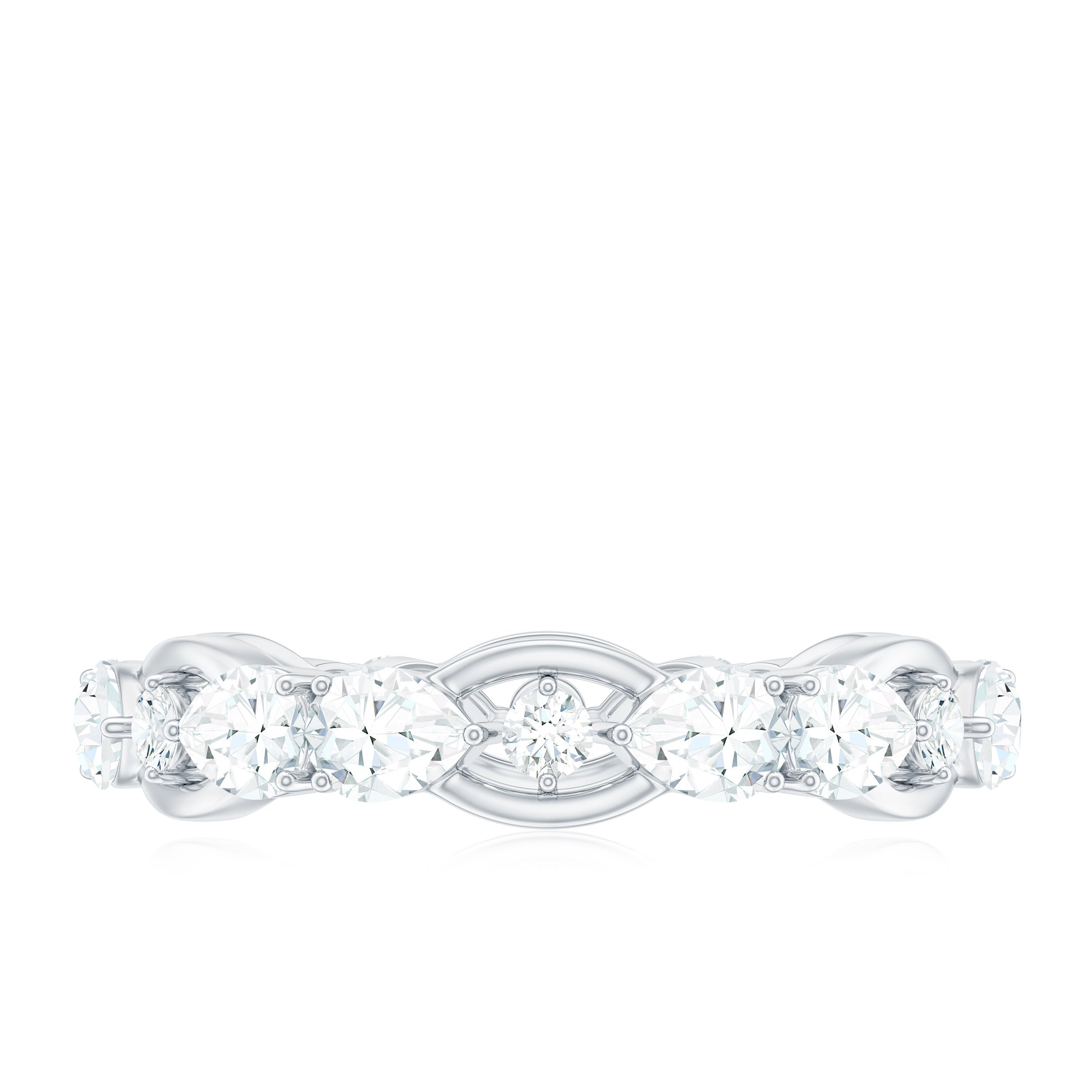 Certified Moissanite Designer Wedding Band