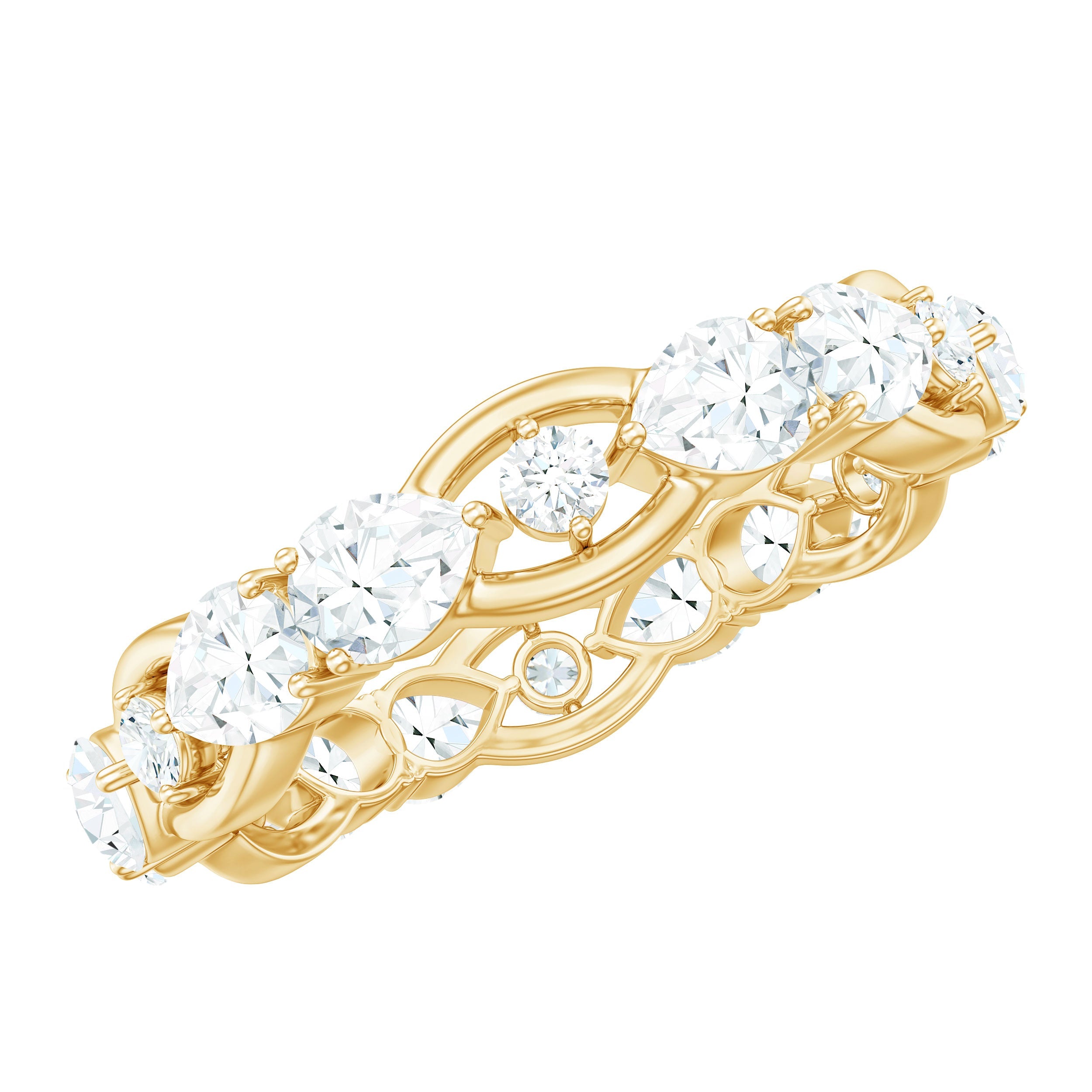 Certified Moissanite Designer Wedding Band | Rings | Wiccan Center
