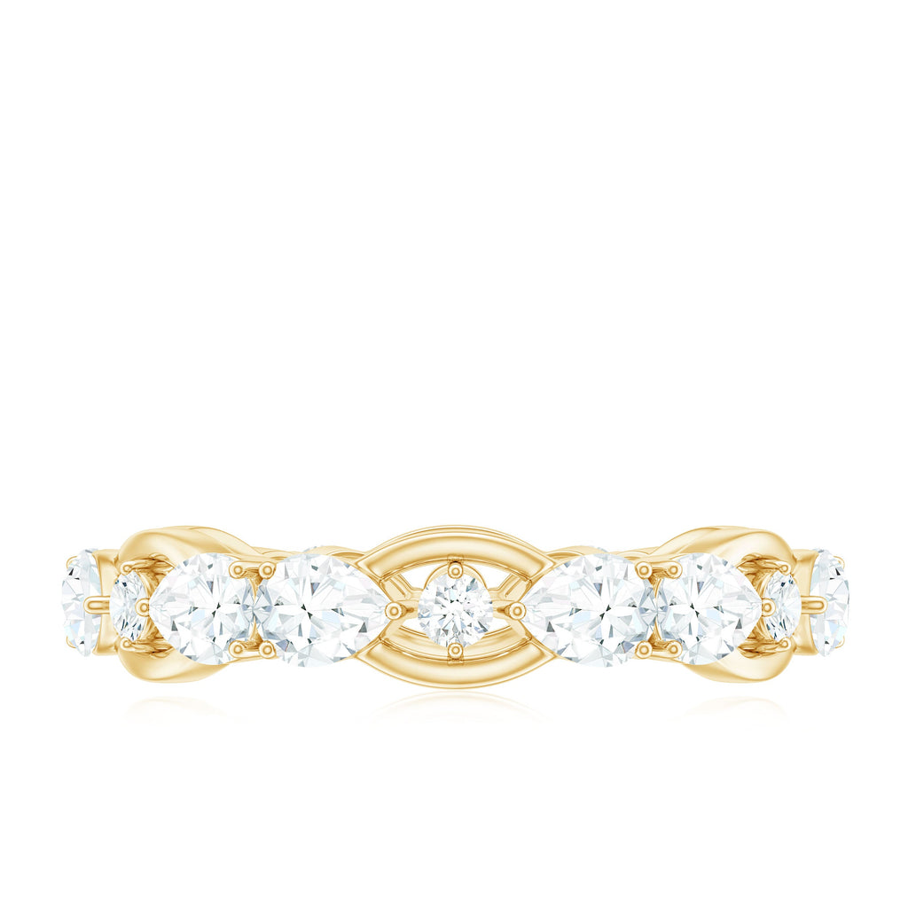 Certified Moissanite Designer Wedding Band