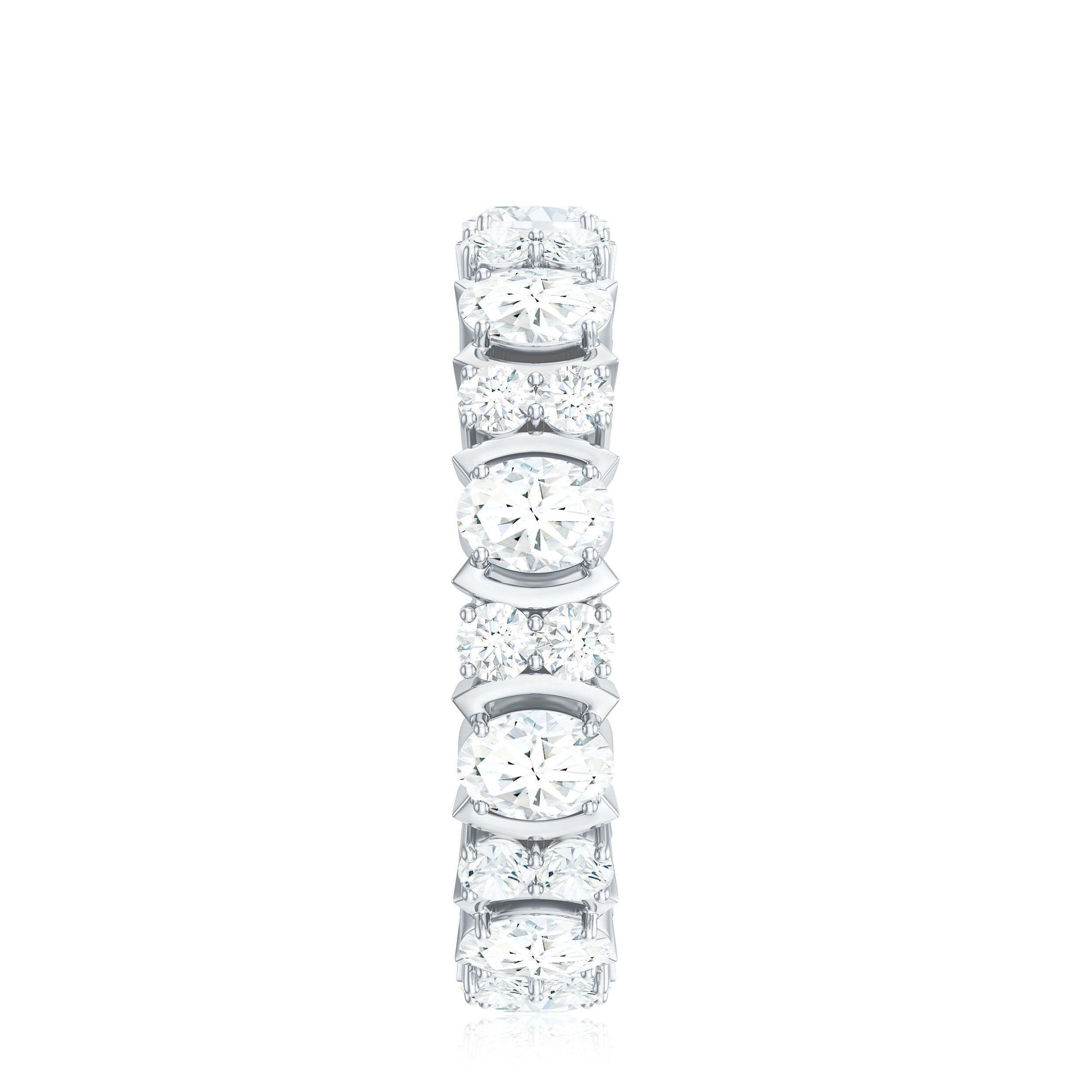 Oval Cut Moissanite Full Eternity Wedding Band