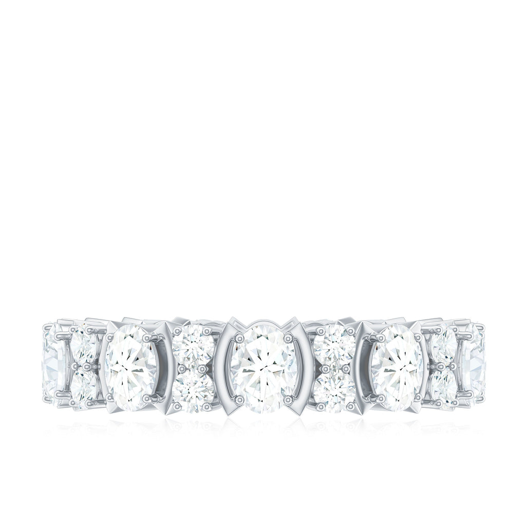 Oval Cut Moissanite Full Eternity Wedding Band