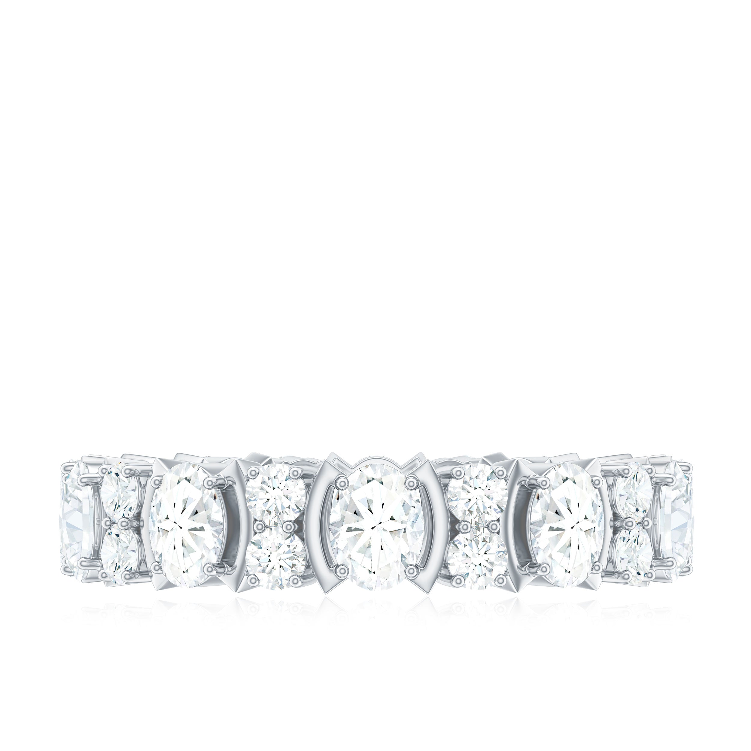 Oval Cut Moissanite Full Eternity Wedding Band