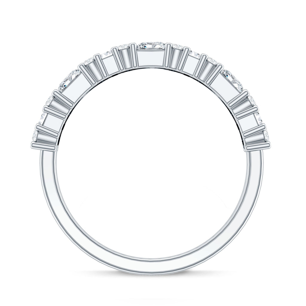 Certified Moissanite Half Eternity Wedding Band for Women