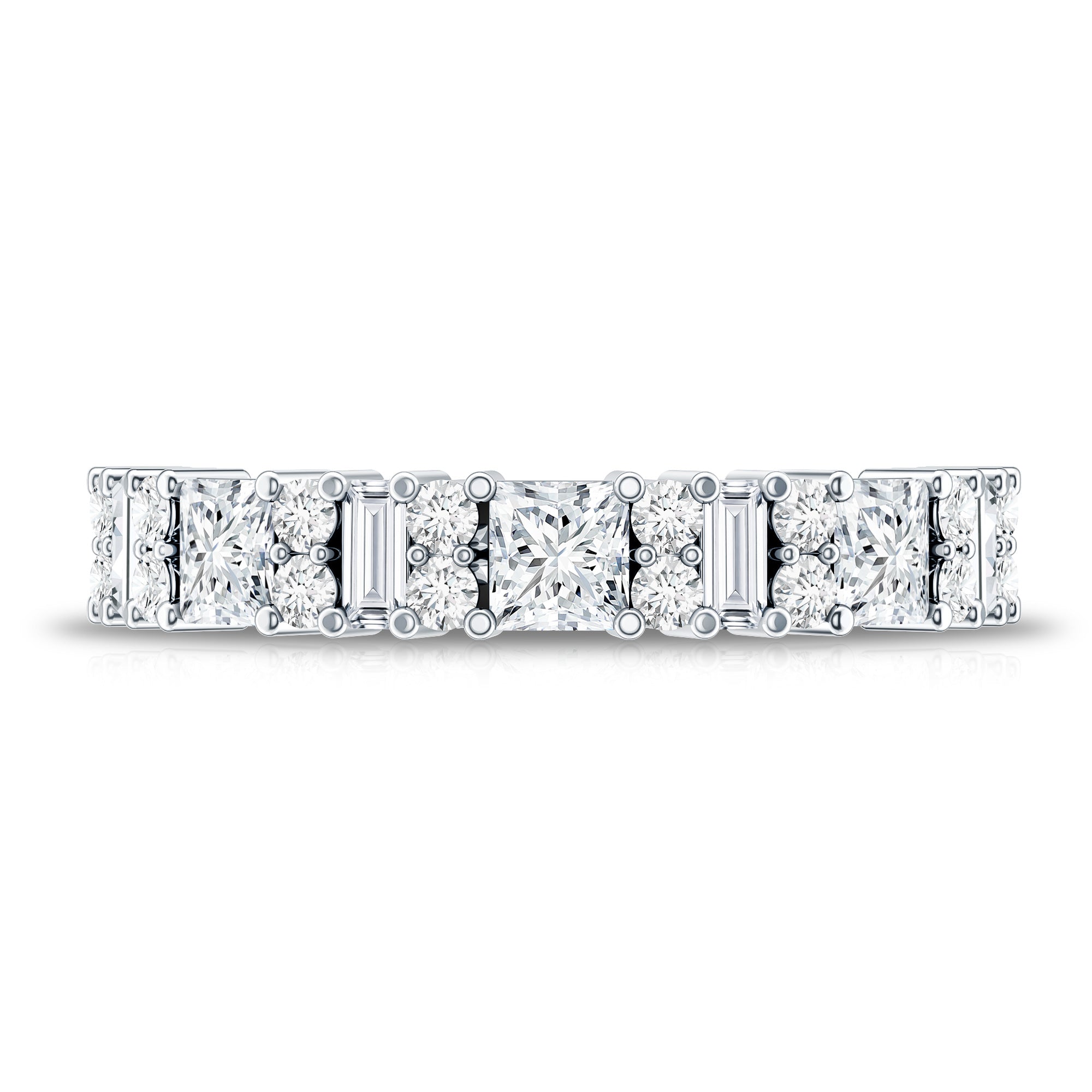 Certified Moissanite Half Eternity Wedding Band for Women