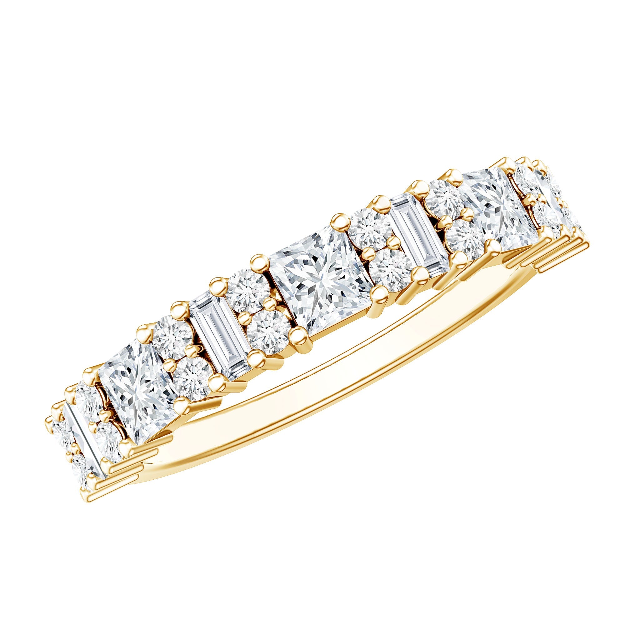 Certified Moissanite Half Eternity Wedding Band for Women | Rings | Wiccan Center