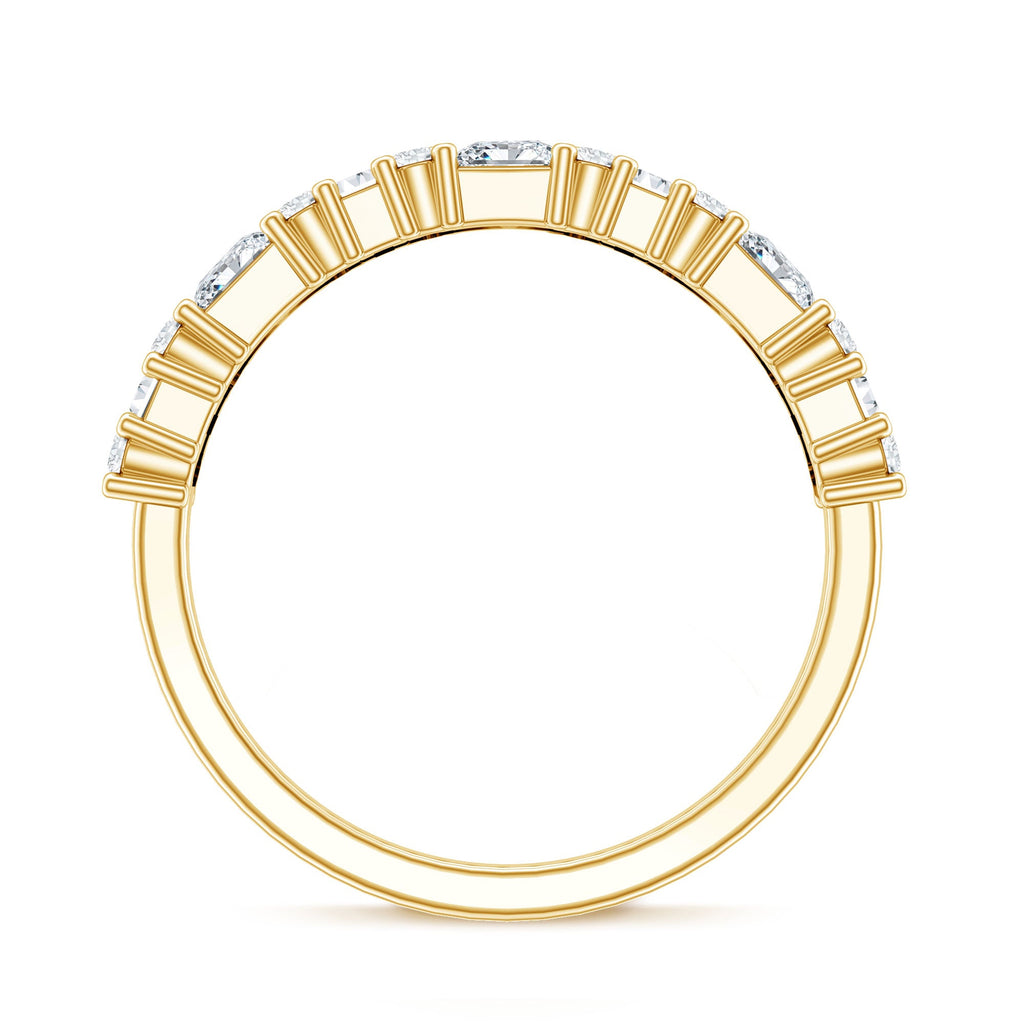 Certified Moissanite Half Eternity Wedding Band for Women