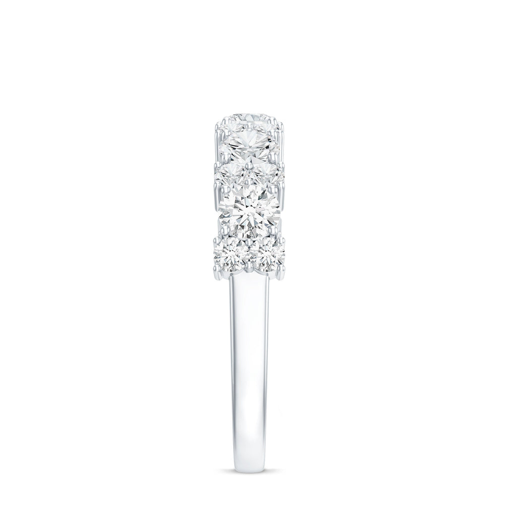 Moissanite Half Eternity Wedding Band with Certificate