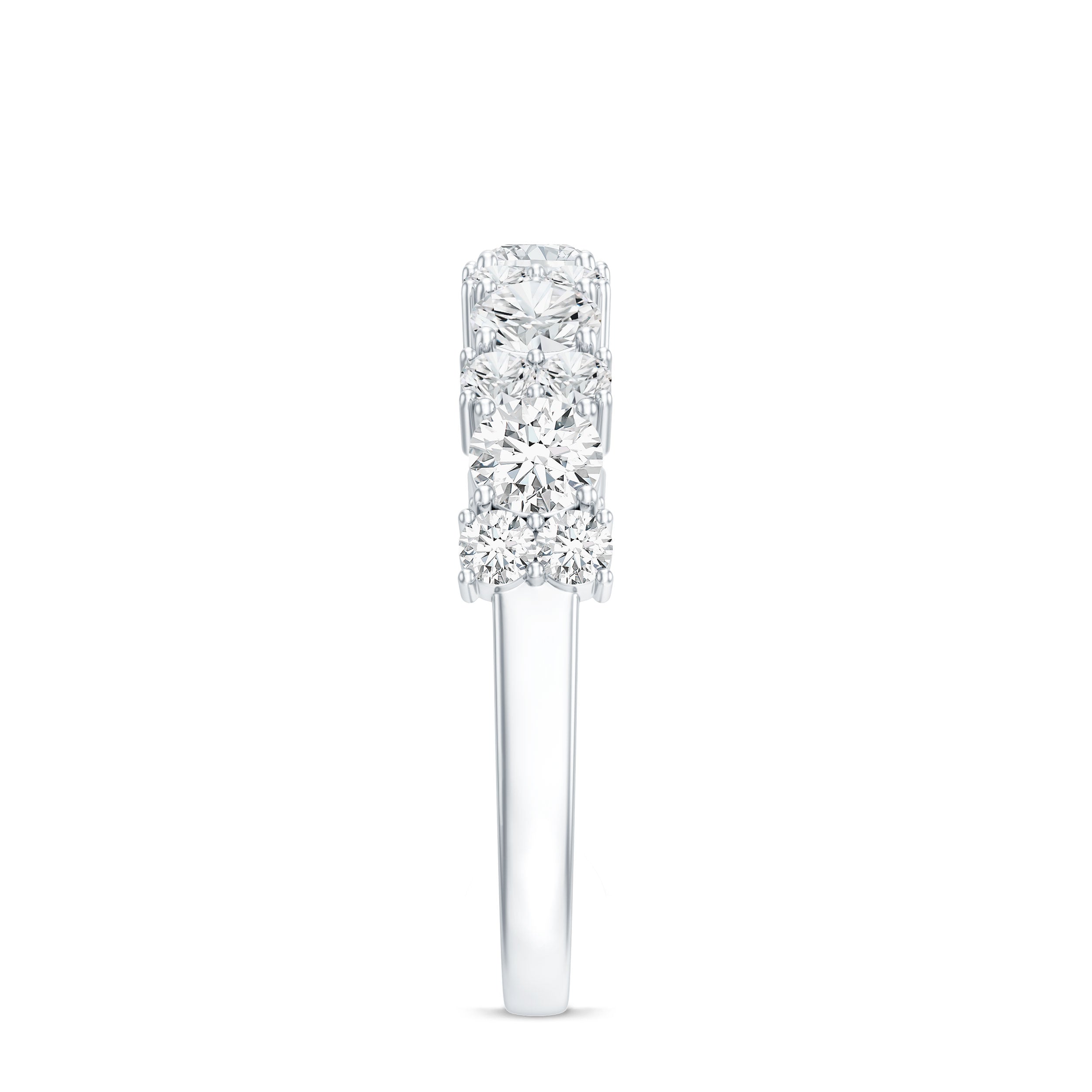 Moissanite Half Eternity Wedding Band with Certificate