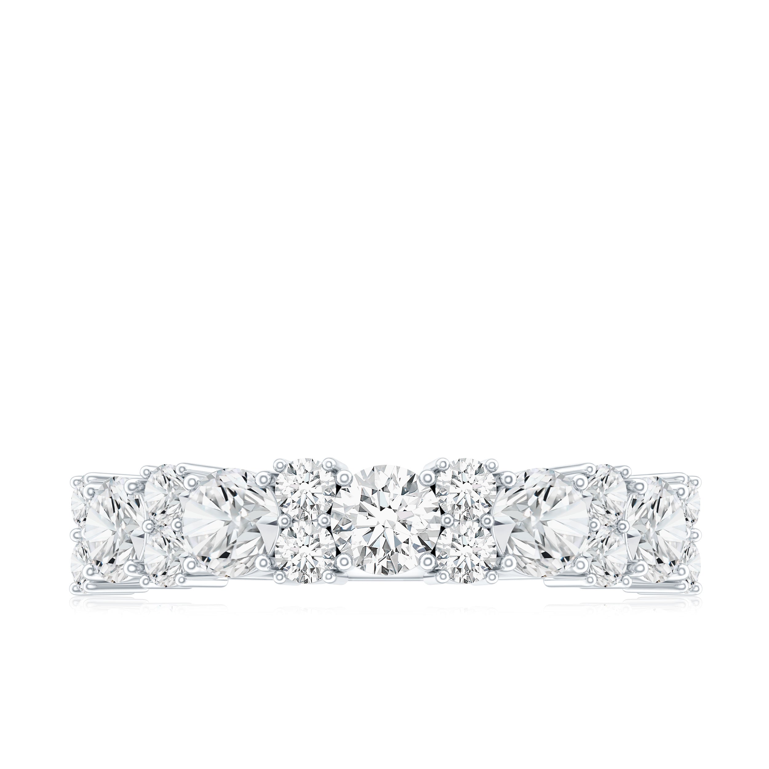 Moissanite Half Eternity Wedding Band with Certificate
