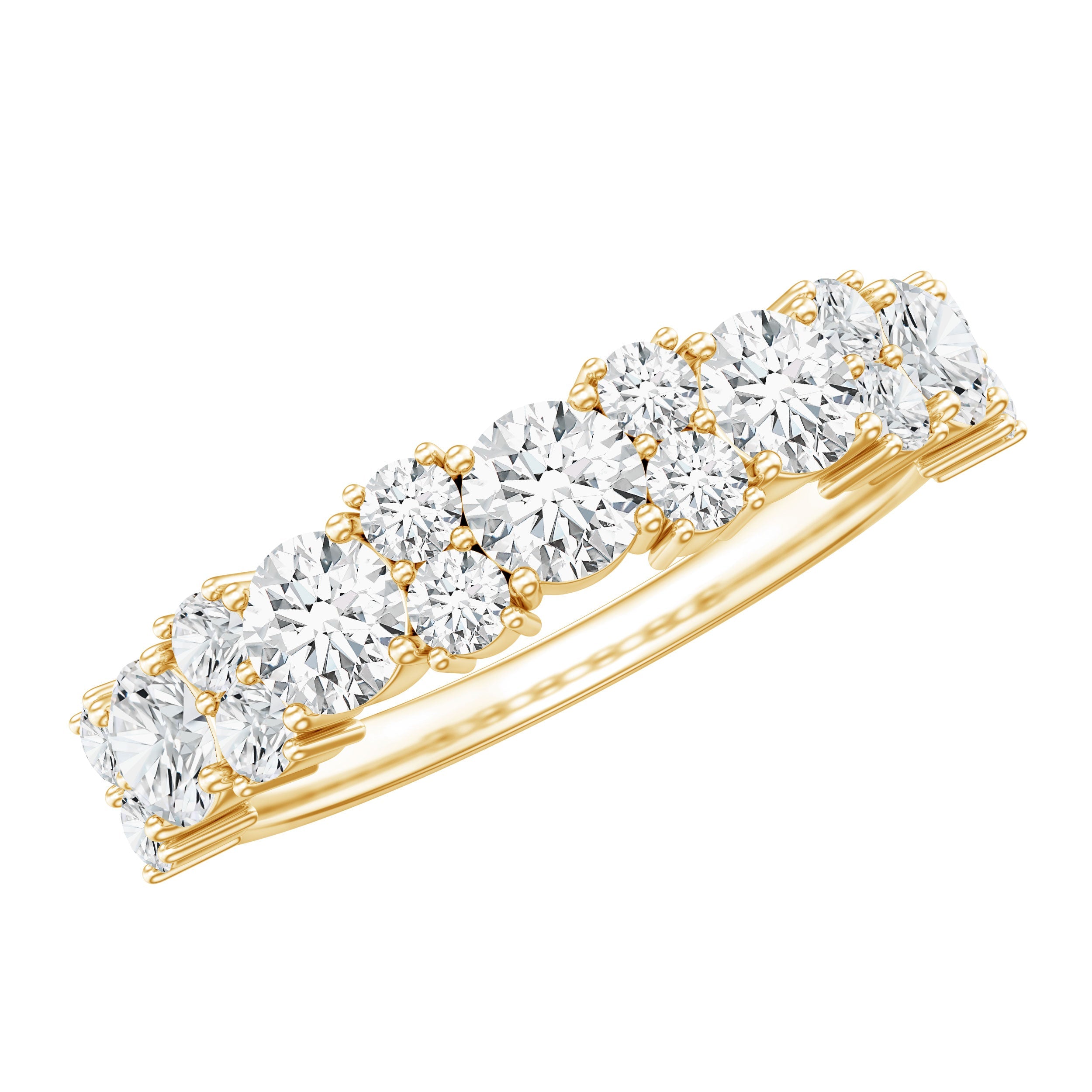 Moissanite Half Eternity Wedding Band with Certificate | Rings | Wiccan Center