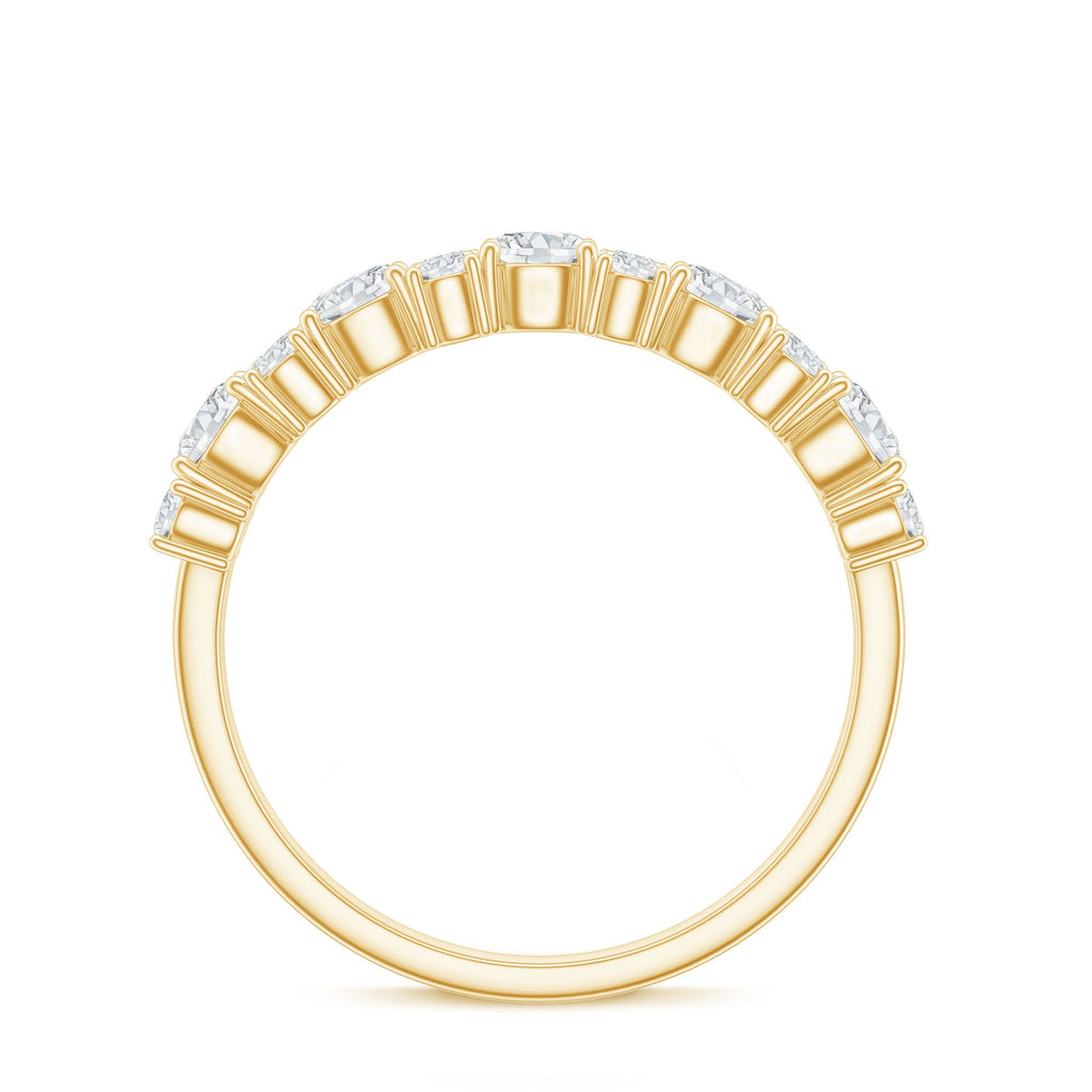 Moissanite Half Eternity Wedding Band with Certificate