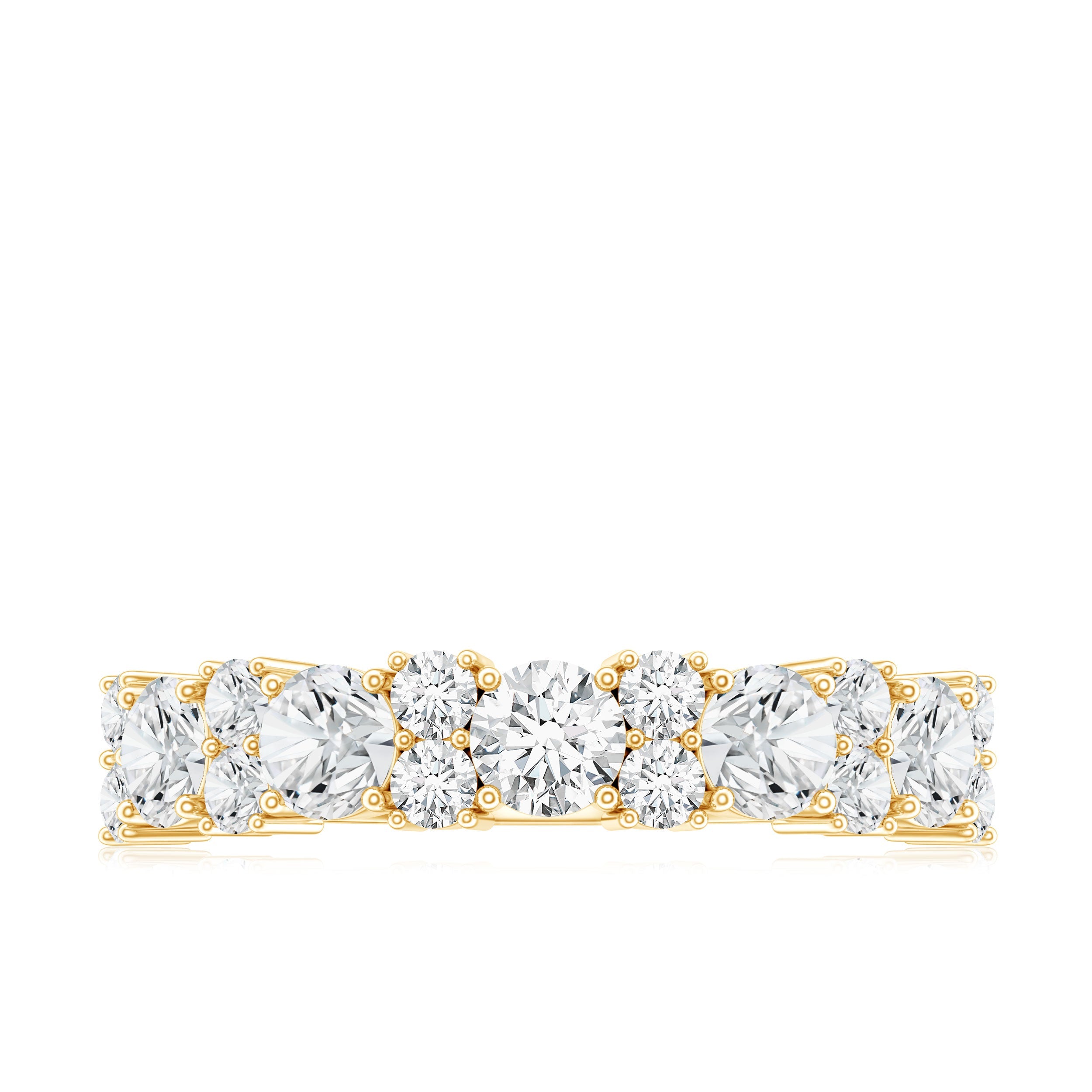 Moissanite Half Eternity Wedding Band with Certificate