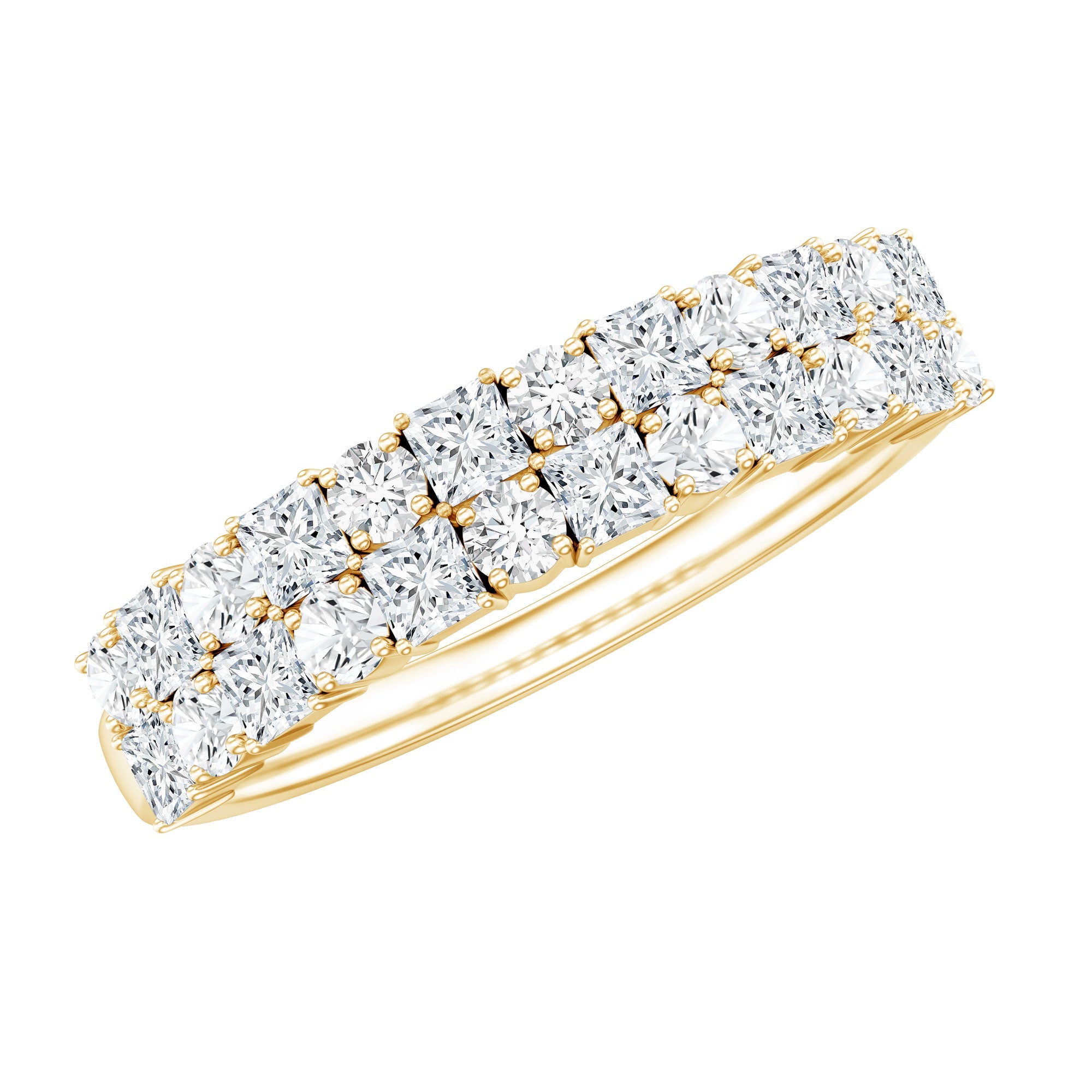 Double Row Moissanite Eternity Wedding Band | Rings | Wiccan Center
