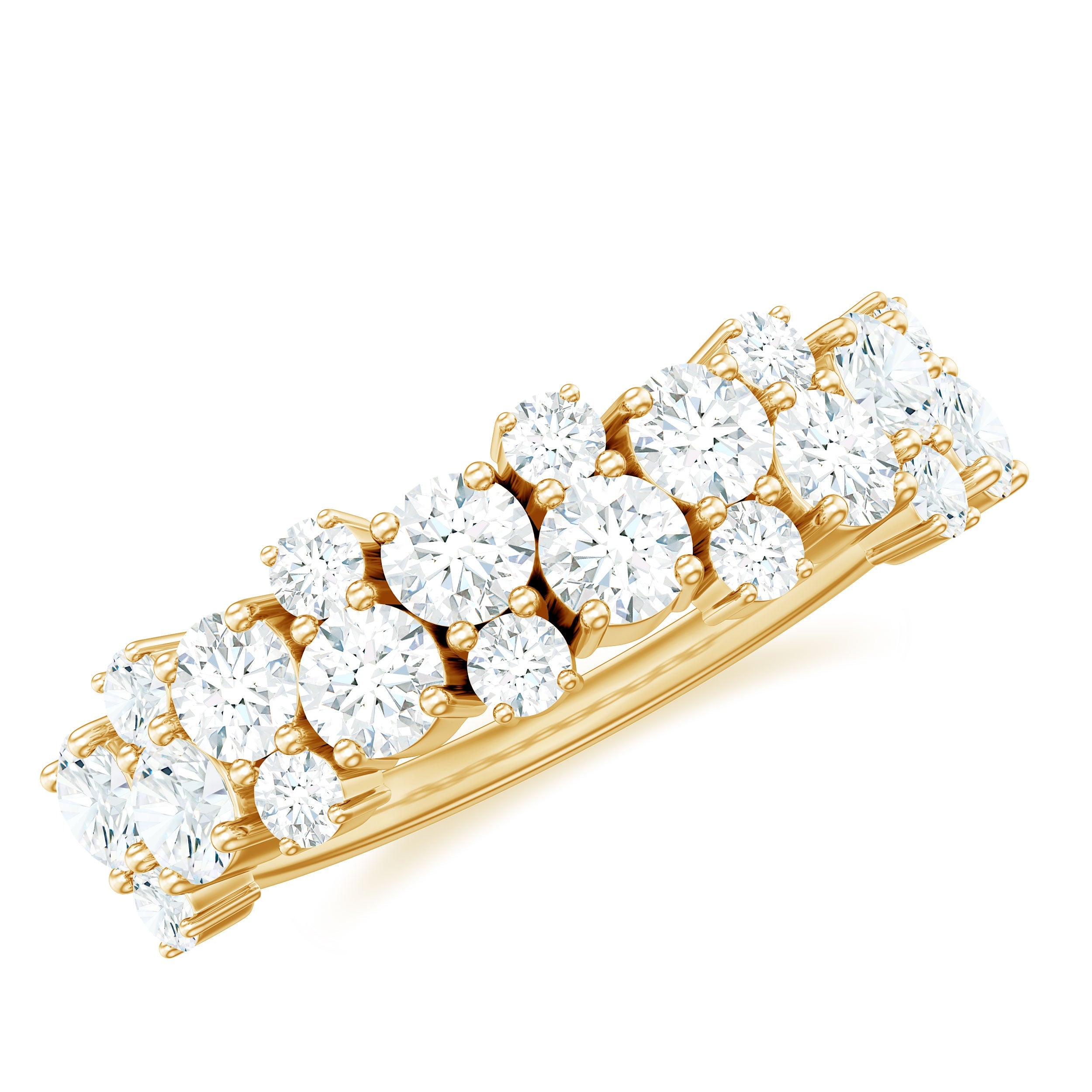 Cluster Moissanite Half Eternity Wedding Band For Her | Rings | Wiccan Center