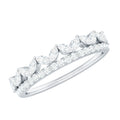 Certified Moissanite Half Eternity Wedding Band in Crown Style