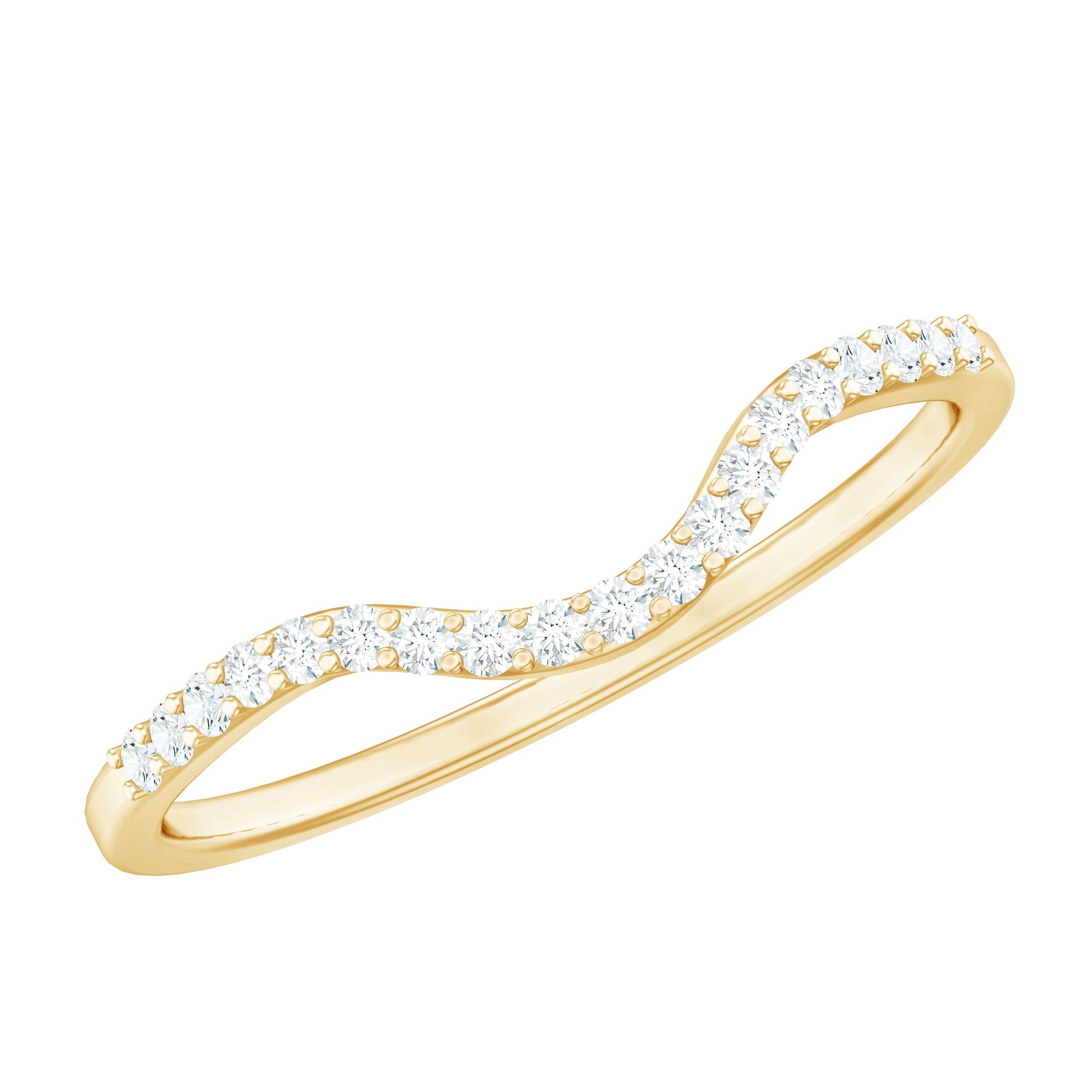 Real Diamond Curved Enhancer for Engagement Ring | Rings | Wiccan Center