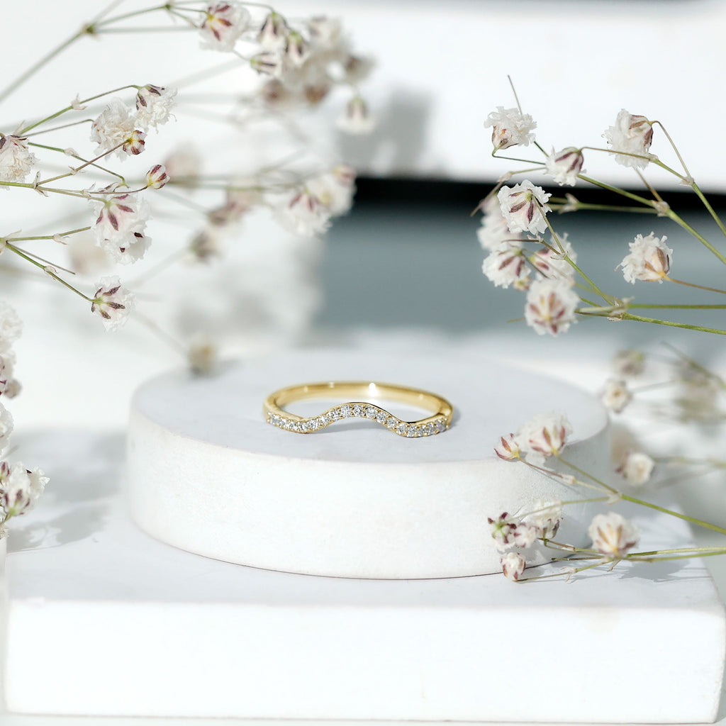 Real Diamond Curved Enhancer for Engagement Ring