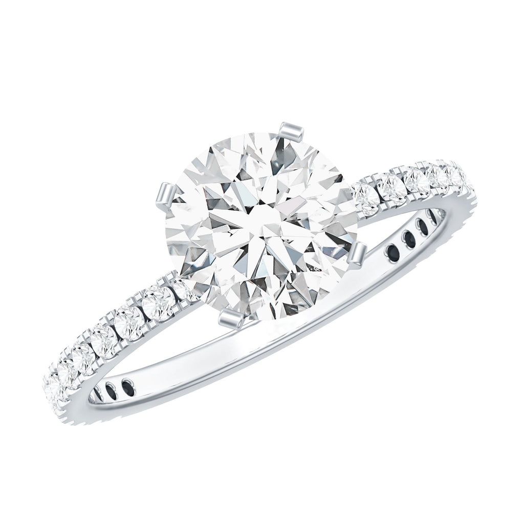 Certified 2 Carat Moissanite Solitaire Engagement Ring