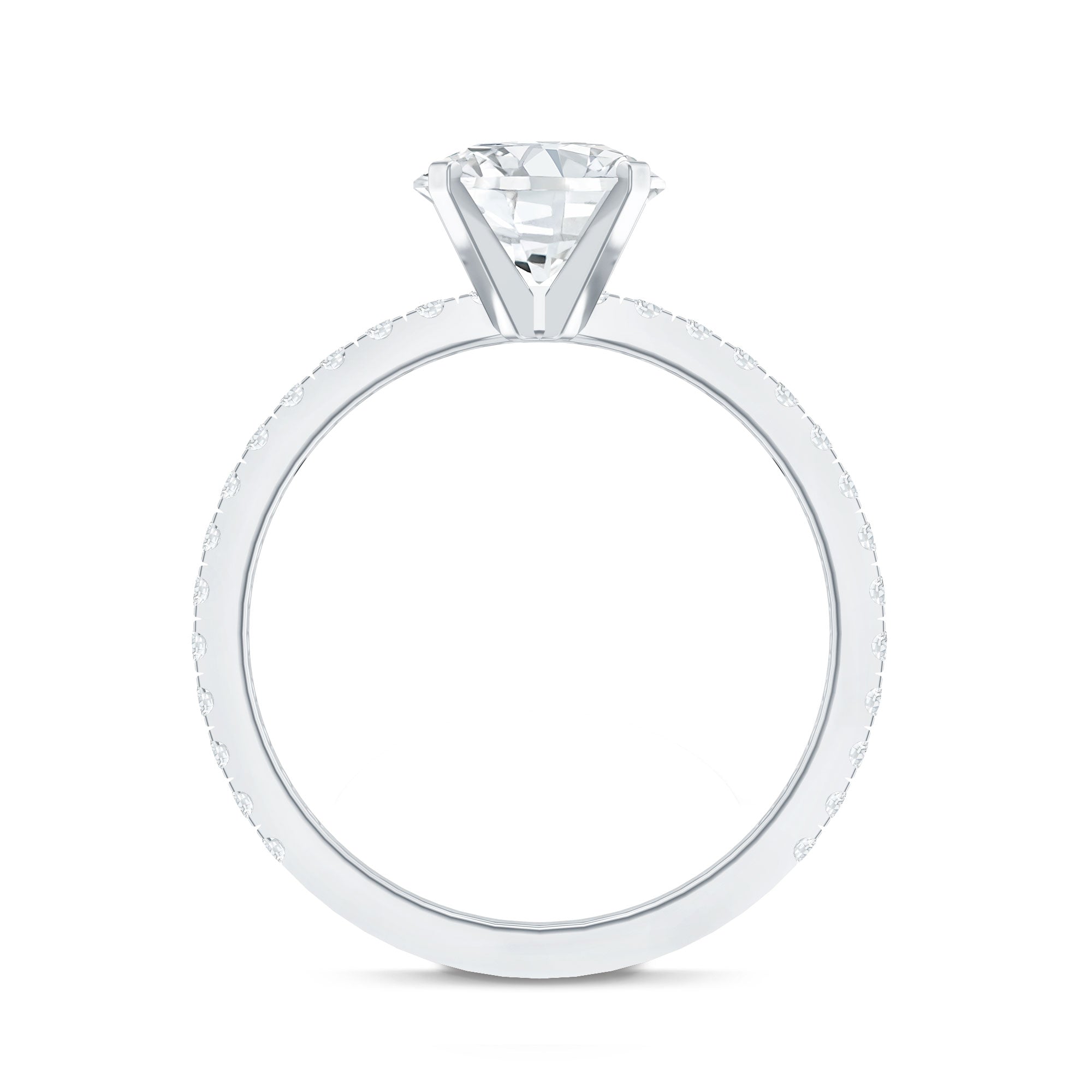 Certified 2 Carat Moissanite Solitaire Engagement Ring