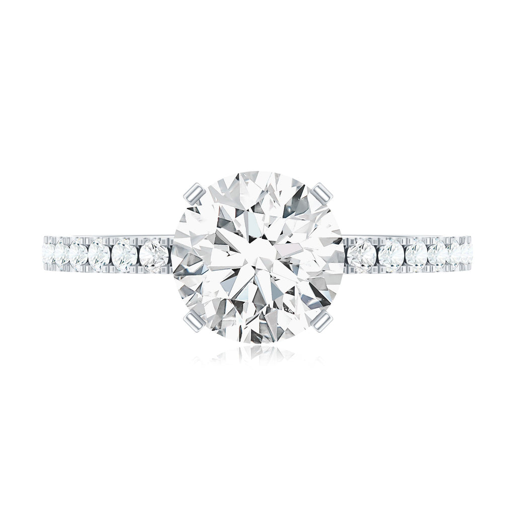 Certified 2 Carat Moissanite Solitaire Engagement Ring
