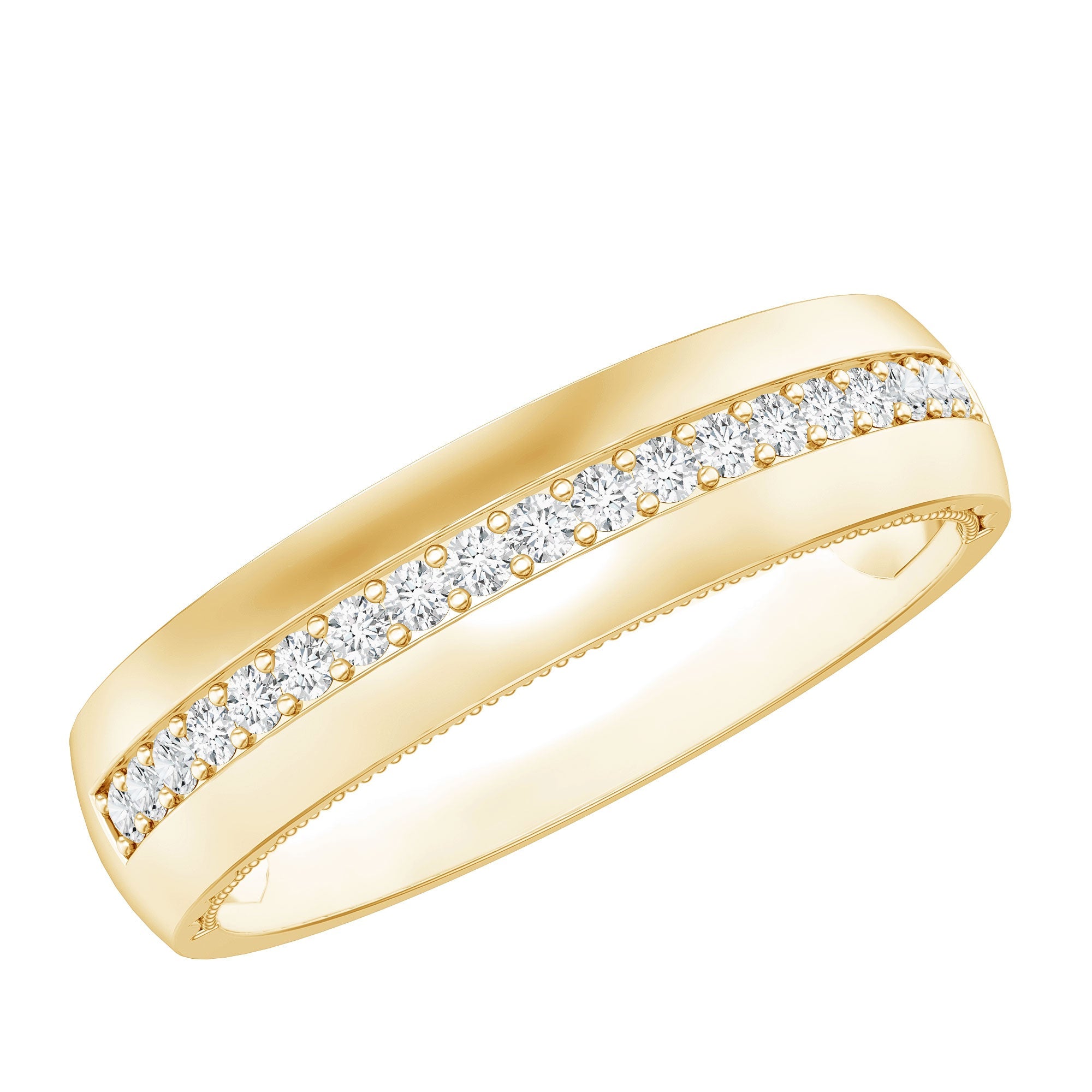 Certified Moissanite Classic Wedding Band Ring | Rings | Wiccan Center