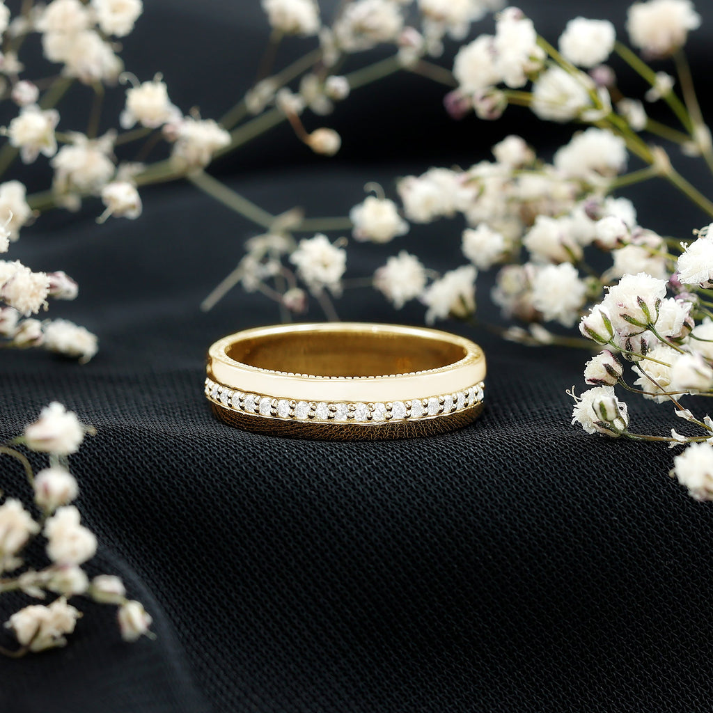 Certified Moissanite Classic Wedding Band Ring